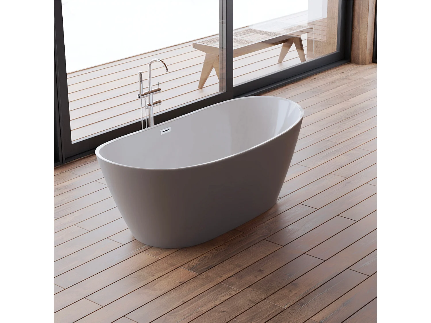 Baignoire Ilot Venecia 170 grise 170  x80  x57  cm, by SPALINA