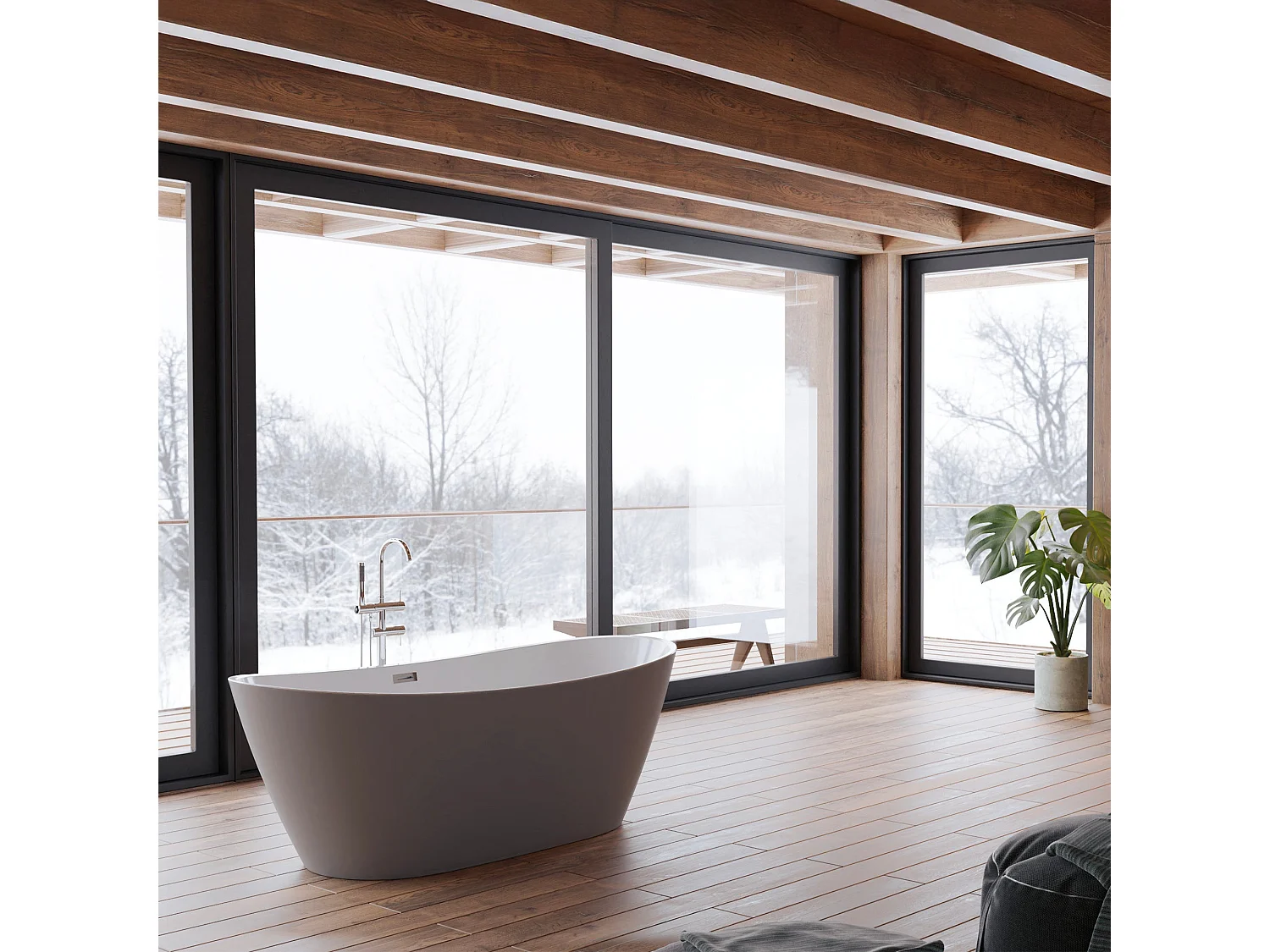 Baignoire Ilot Venecia 170 grise 170  x80  x57  cm, by SPALINA