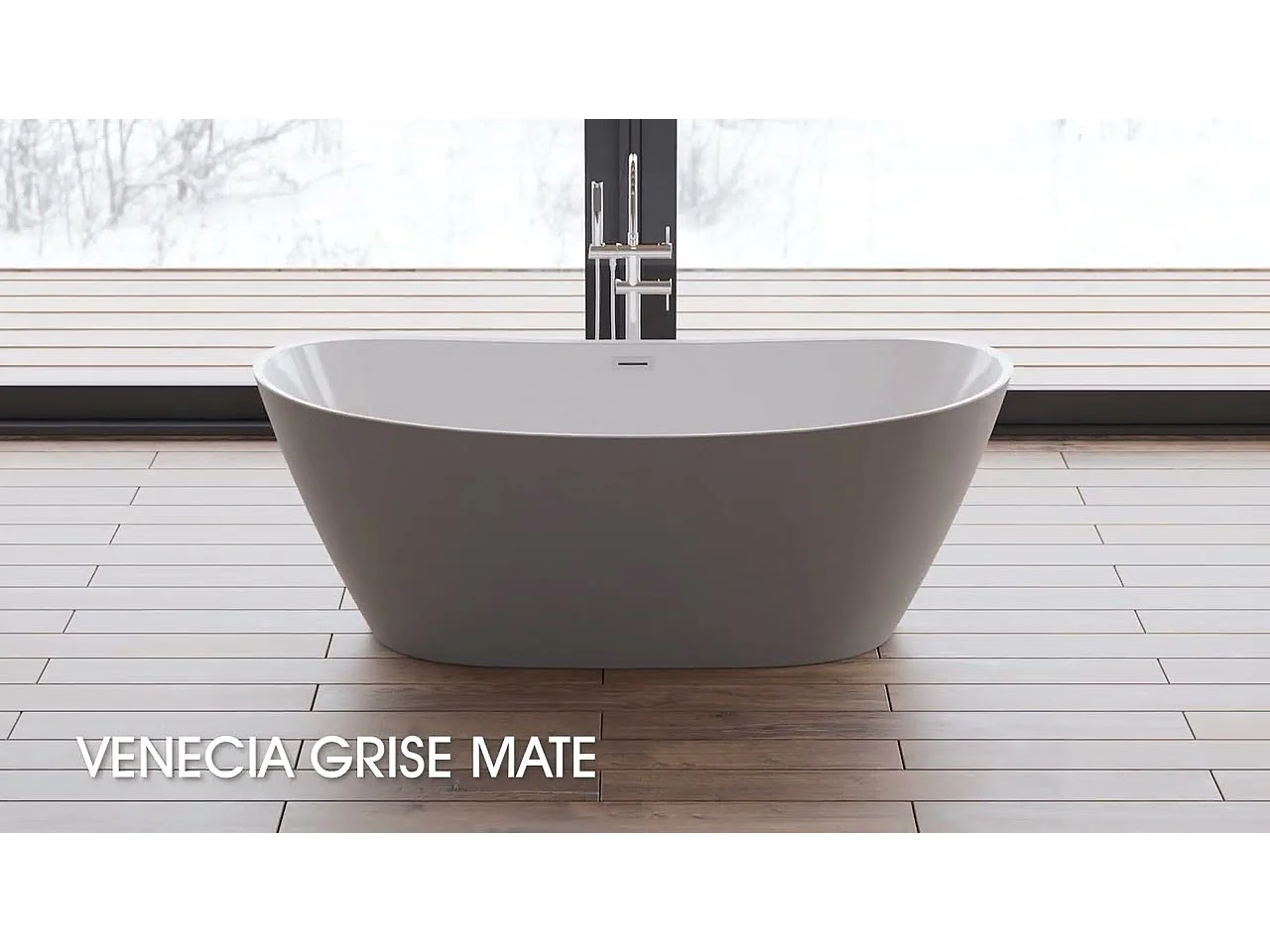 Baignoire Ilot Venecia 170 grise 170  x80  x57  cm, by SPALINA