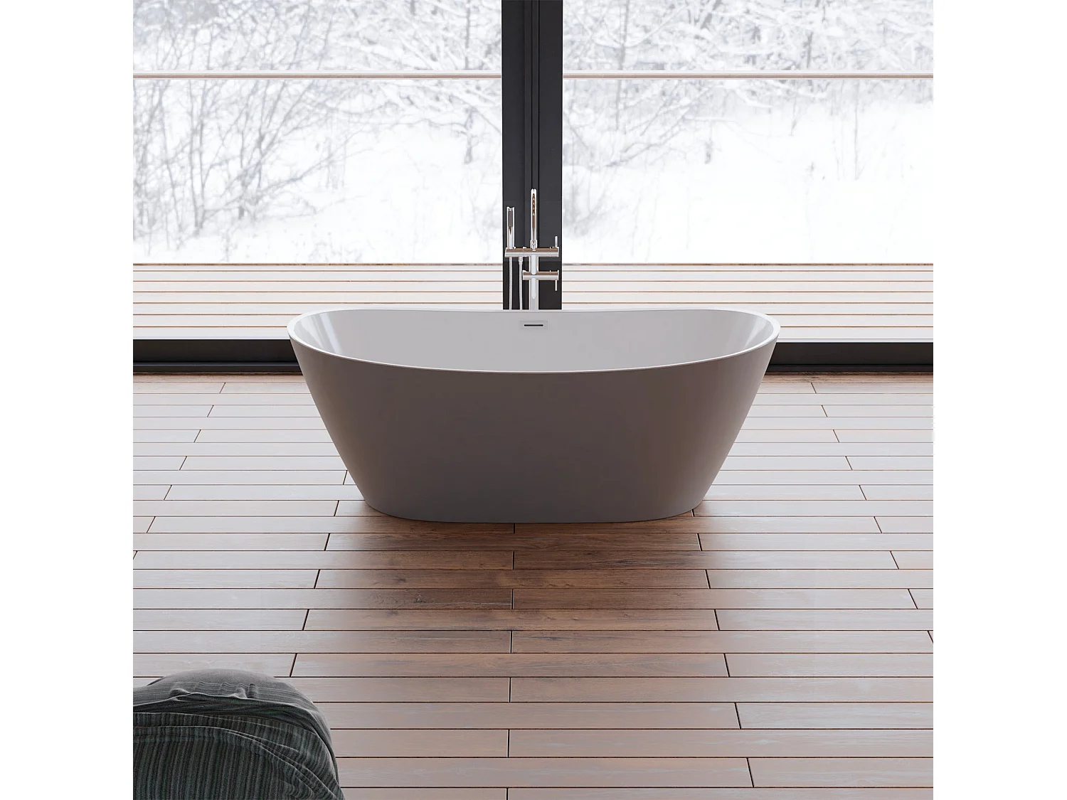 Baignoire Ilot Venecia 170 grise 170  x80  x57  cm, by SPALINA