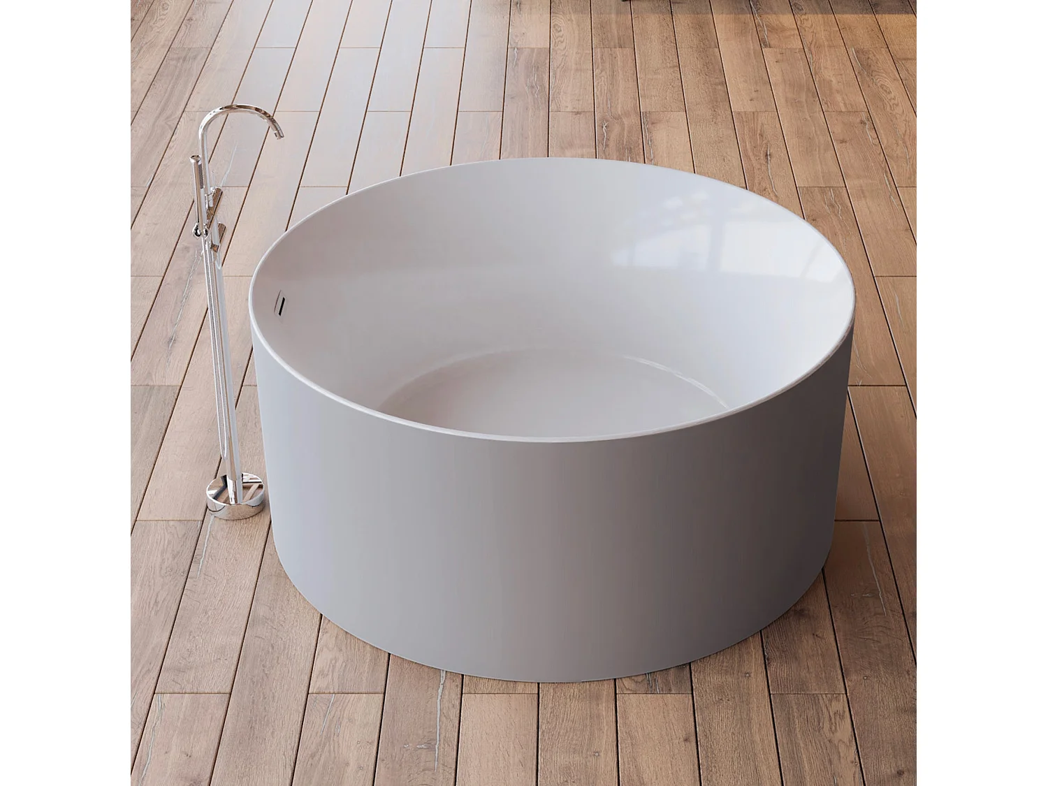 Baignoire Ilot Loom 2.0 130 grise 130  x130  x58  cm, by SPALINA