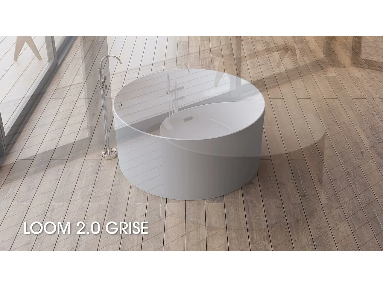 Baignoire Ilot Loom 2.0 130 grise 130  x130  x58  cm, by SPALINA