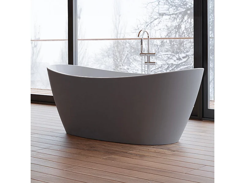 Baignoire Ilot Neroon 2.0 170 grise 170  x80  x60  cm, by SPALINA
