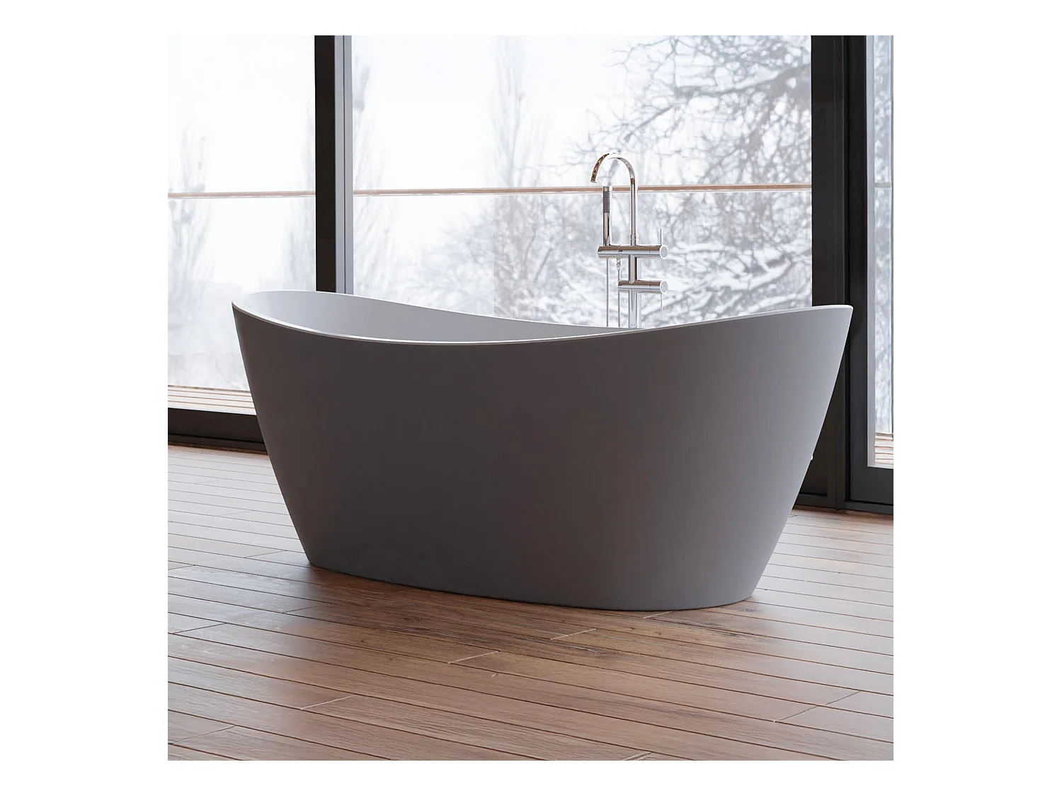Baignoire Ilot Neroon 2.0 170 grise 170  x80  x60  cm, by SPALINA