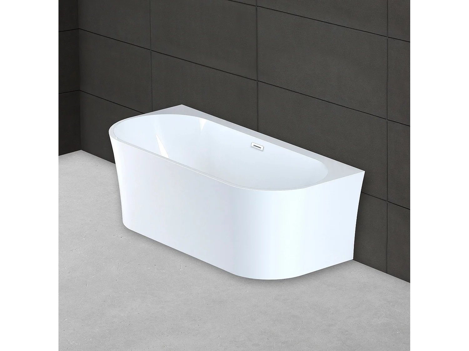 Baignoire Ilot Ruby 170 blanche 170  x80  x57  cm, by SPALINA