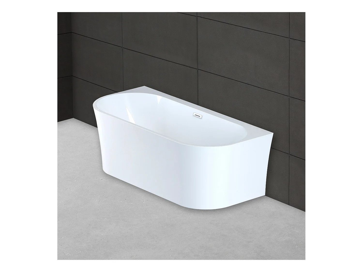 Baignoire Ilot Ruby 170 blanche 170  x80  x57  cm, by SPALINA