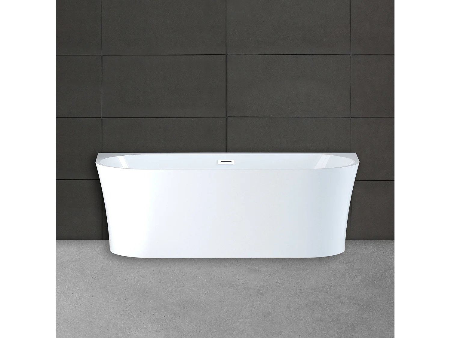 Baignoire Ilot Ruby 170 blanche 170  x80  x57  cm, by SPALINA