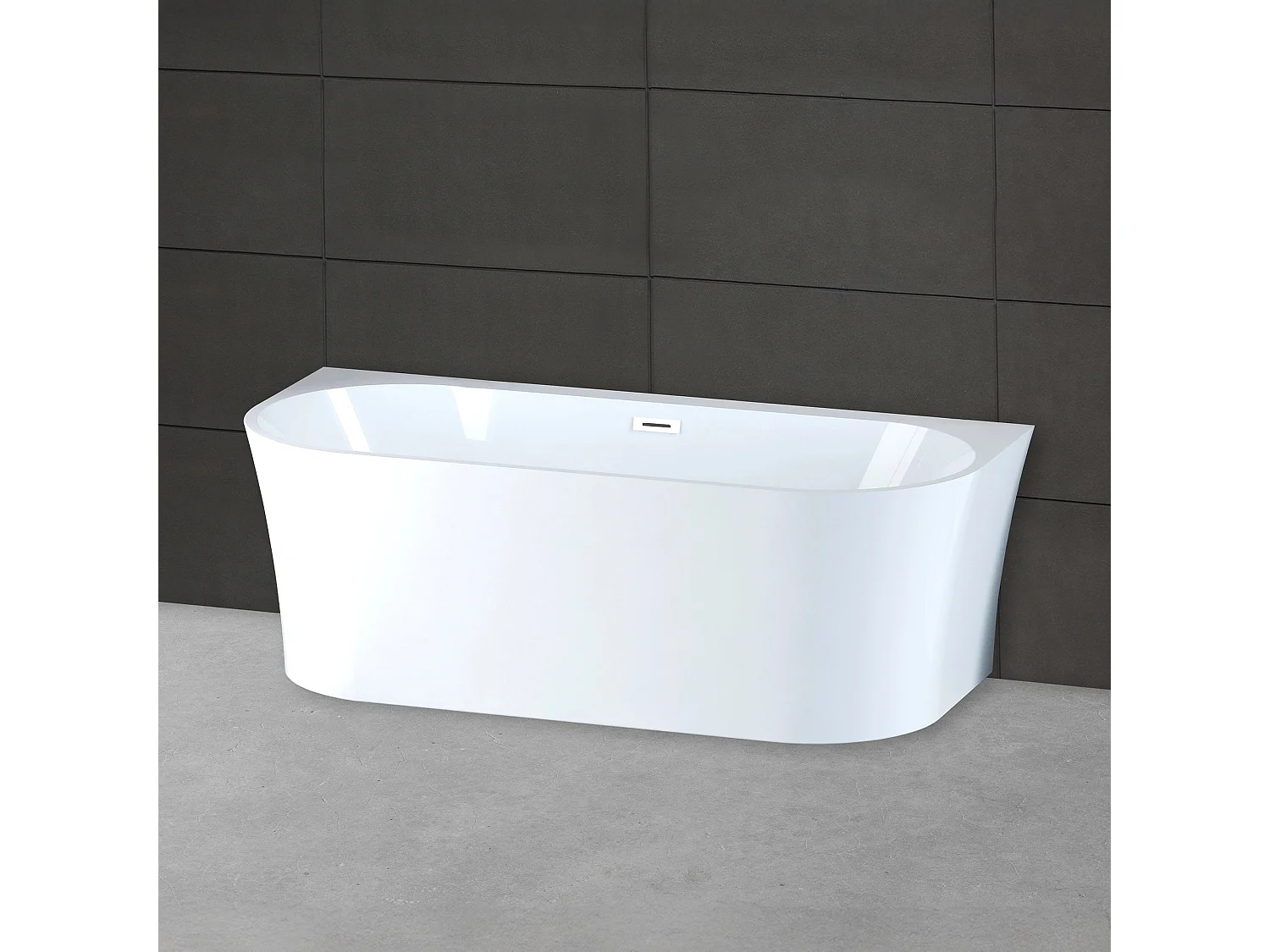 Baignoire Ilot Ruby 170 blanche 170  x80  x57  cm, by SPALINA