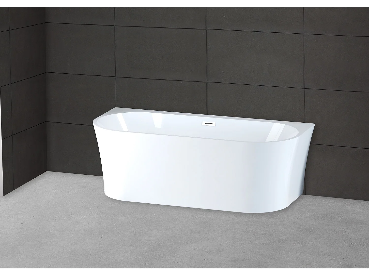 Baignoire Ilot Ruby 170 blanche 170  x80  x57  cm, by SPALINA