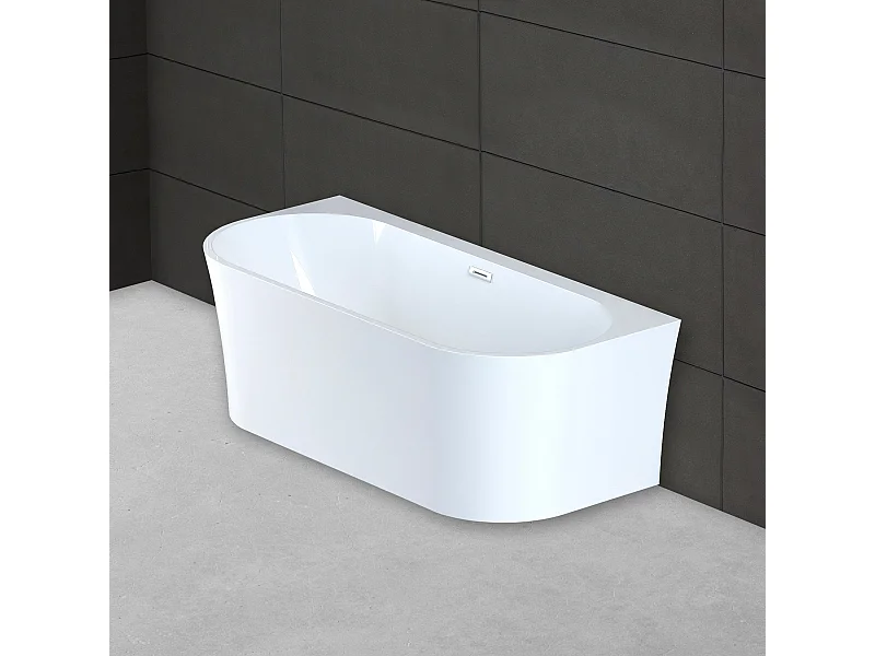 Baignoire Ilot Ruby 170 blanche 170  x80  x57  cm, by SPALINA