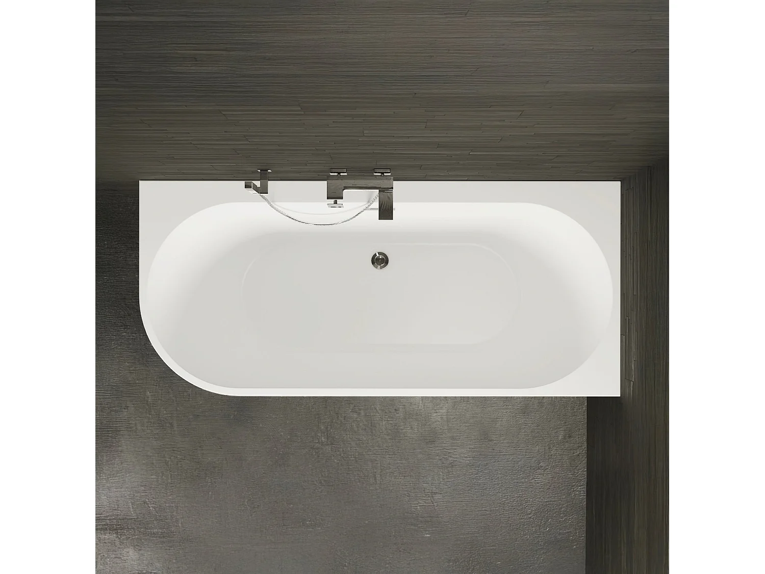 Baignoire Ilot Capri 160 droite blanche 160  x76  x58  cm, by SPALINA