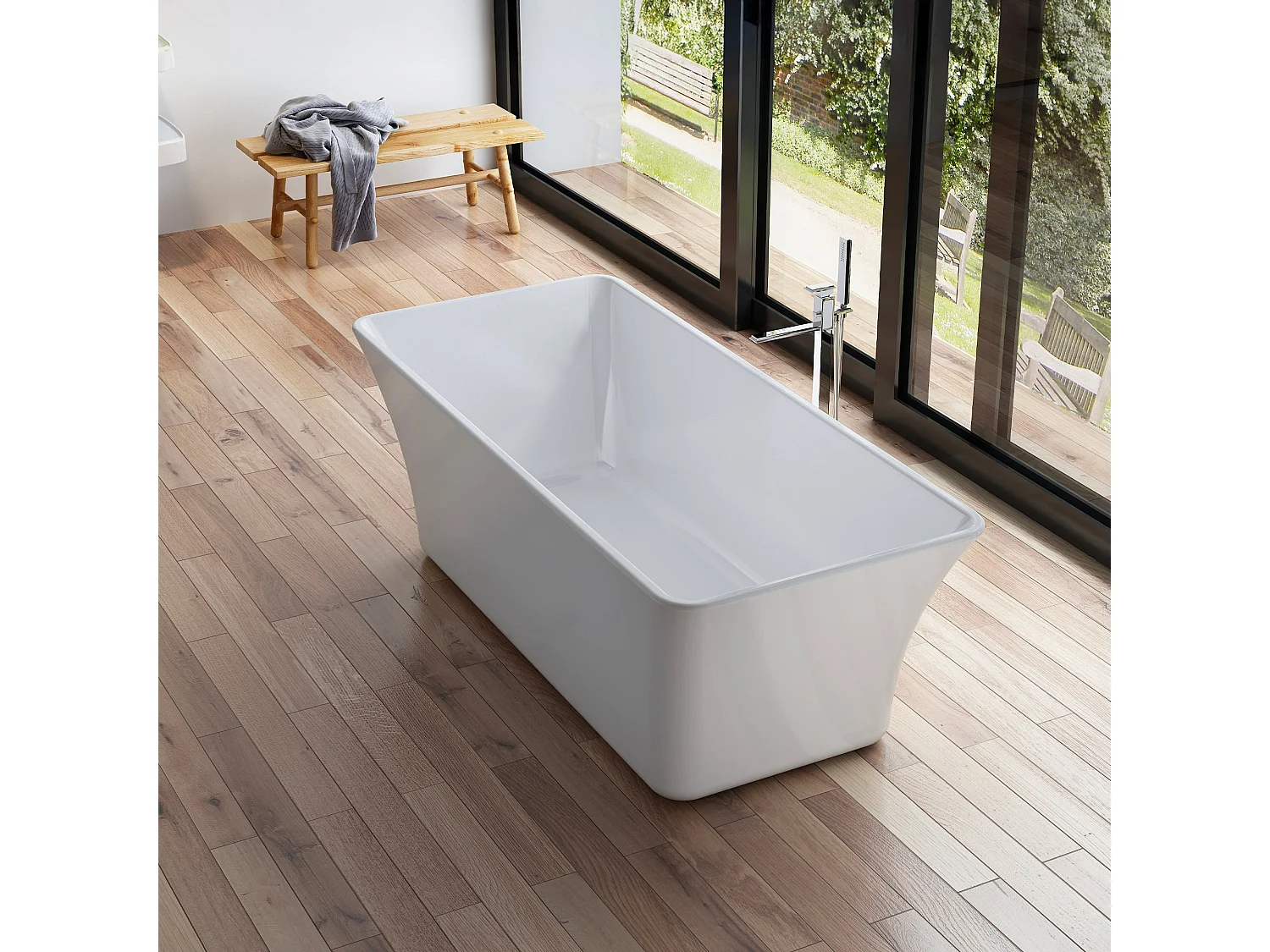 Baignoire Ilot Sorrow 170 blanche 170  x75  x58  cm, by SPALINA