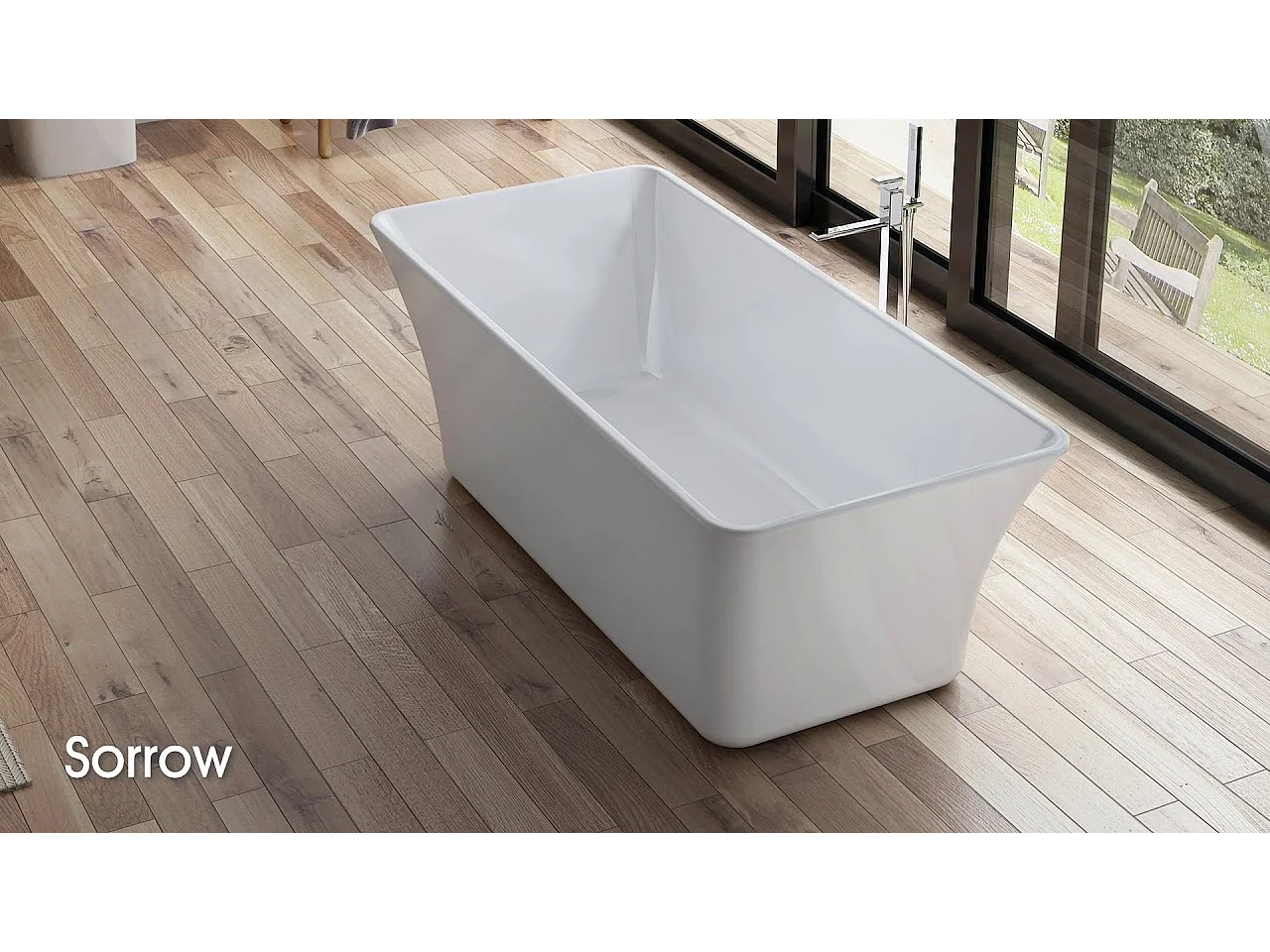 Baignoire Ilot Sorrow 170 blanche 170  x75  x58  cm, by SPALINA