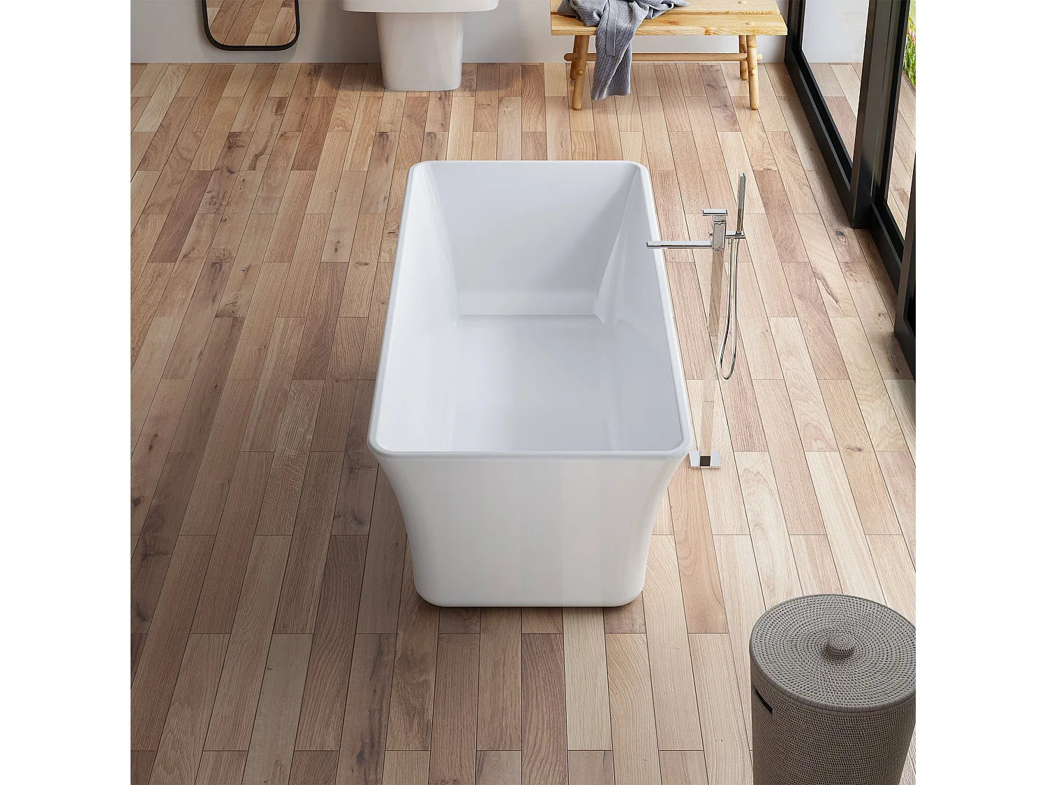 Baignoire Ilot Sorrow 170 blanche 170  x75  x58  cm, by SPALINA