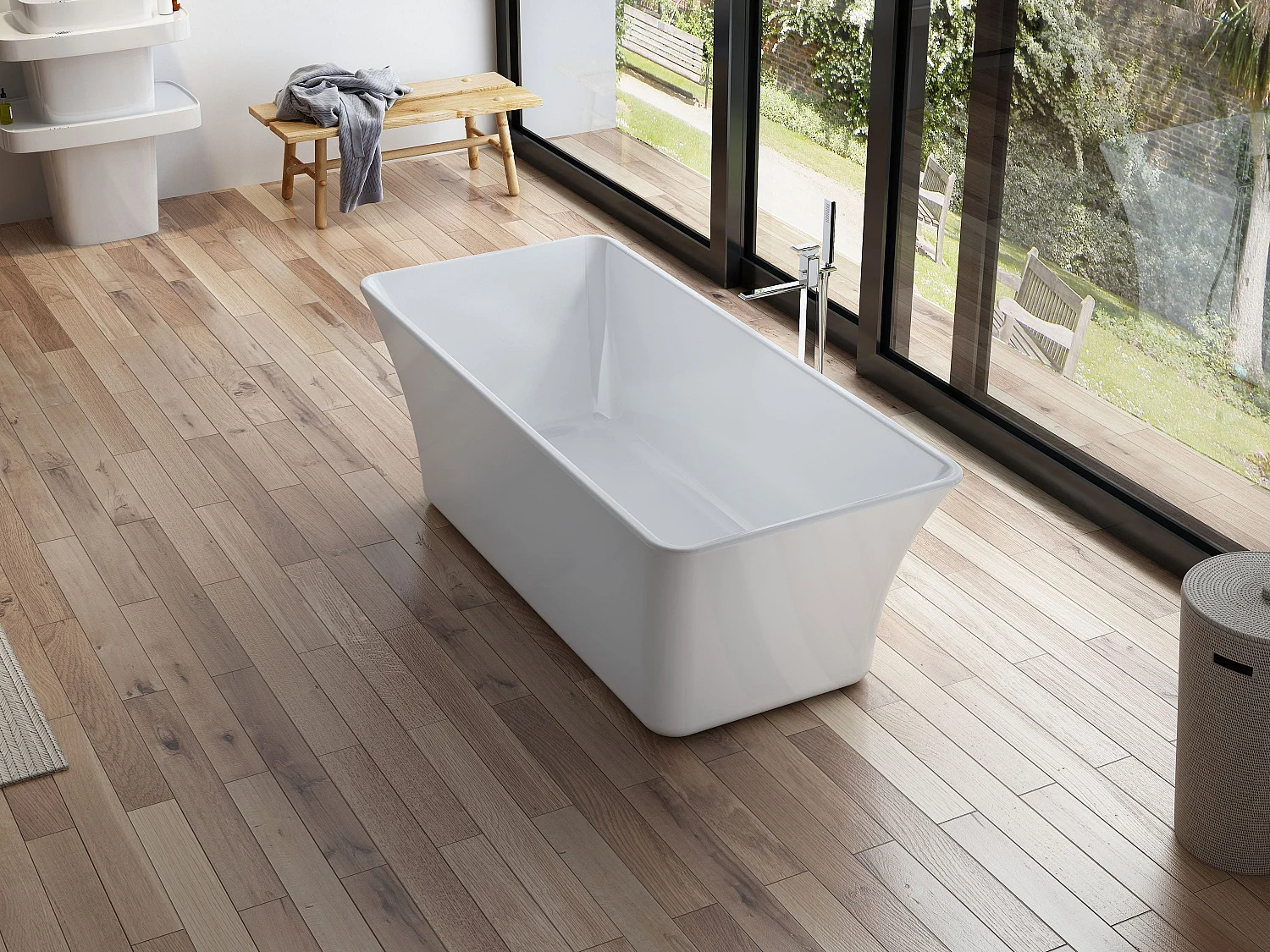 Baignoire Ilot Sorrow 170 blanche 170  x75  x58  cm, by SPALINA