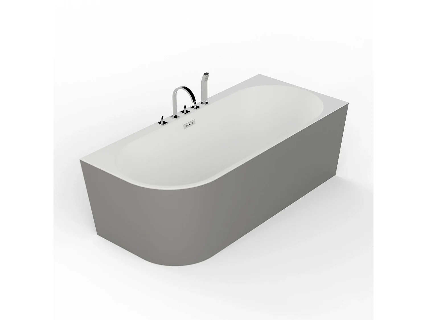 Baignoire Ilot Capri 170 droite grise 170  x76  x58  cm, by SPALINA