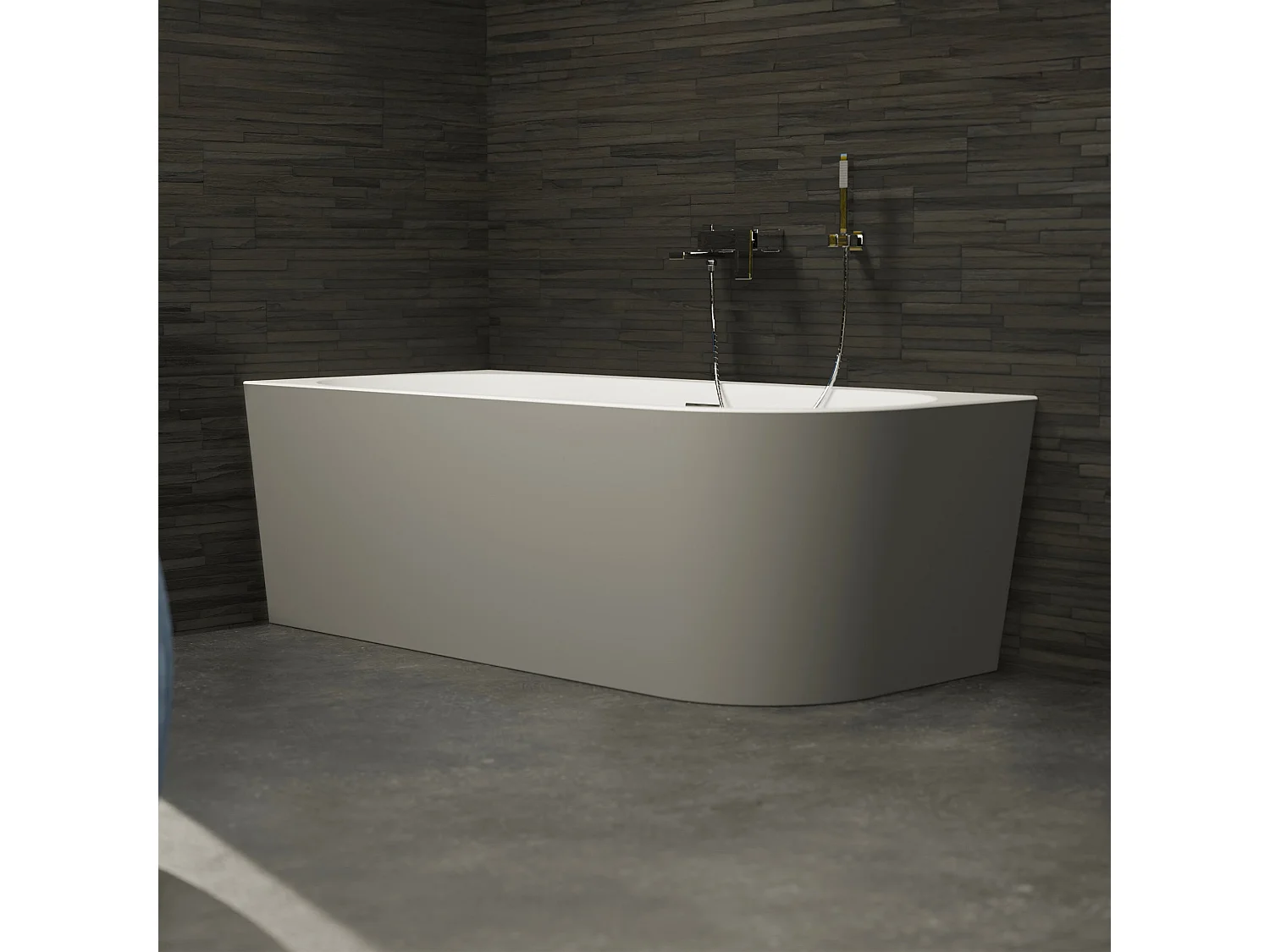 Baignoire Ilot Capri 180 gauche grise 180  x81  x58  cm, by SPALINA
