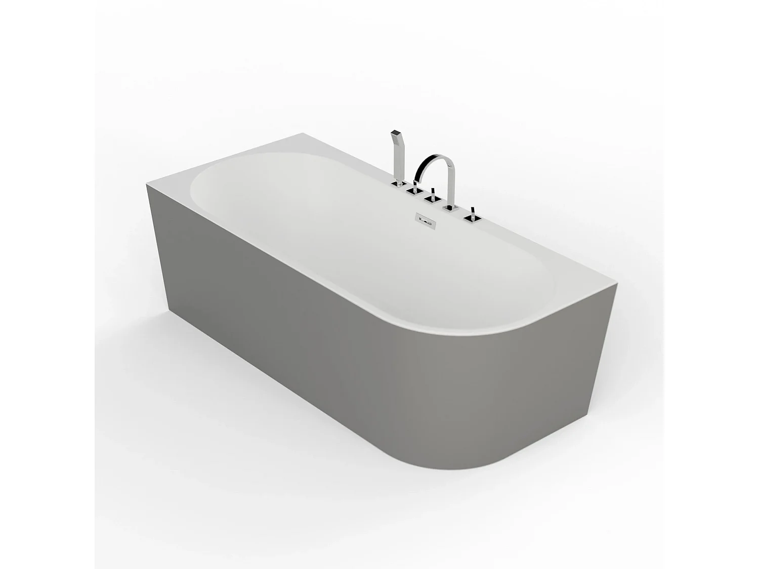 Baignoire Ilot Capri 180 gauche grise 180  x81  x58  cm, by SPALINA