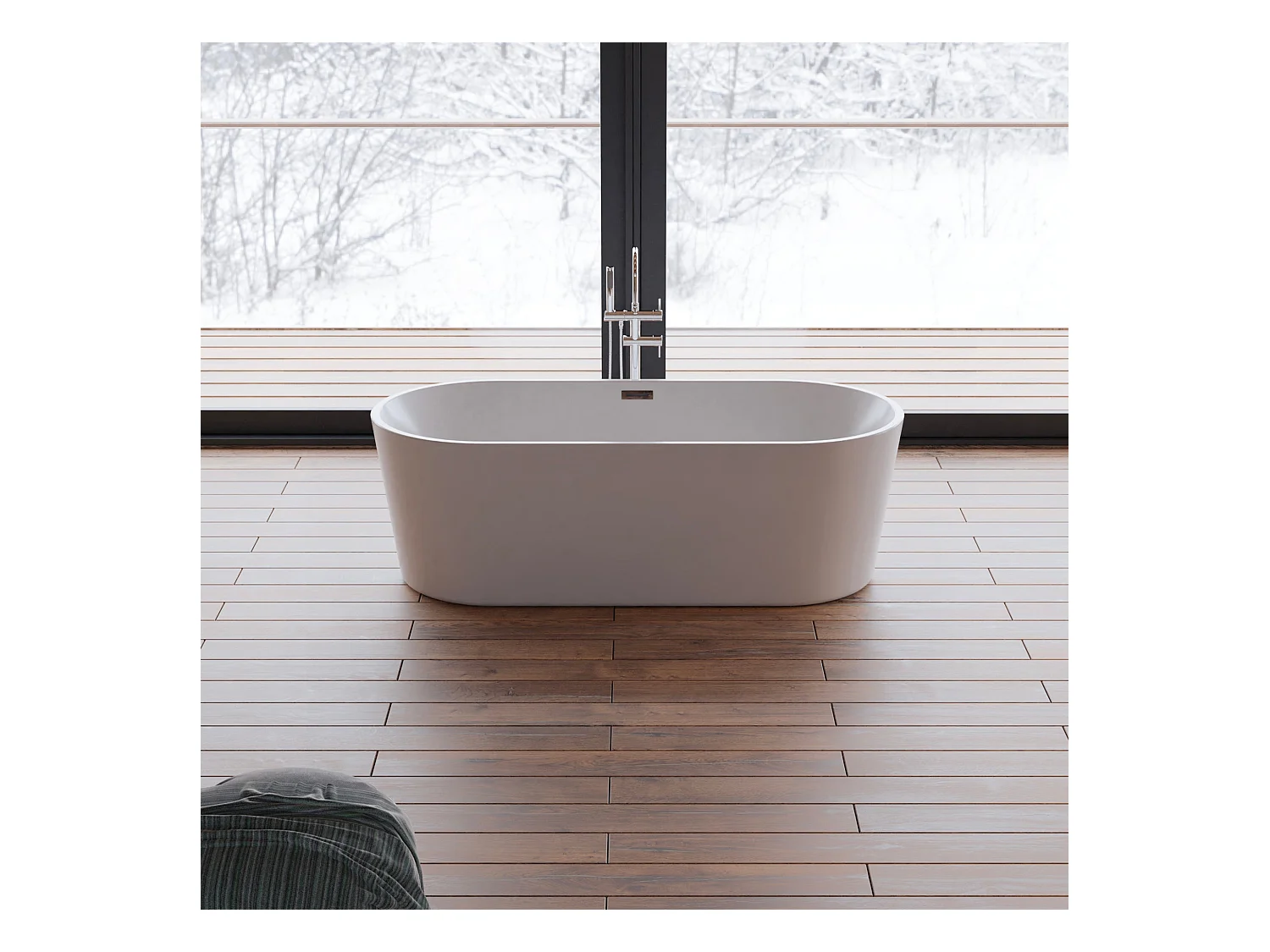 Baignoire Ilot Jade 170 blanche 170  x80  x58  cm, by SPALINA