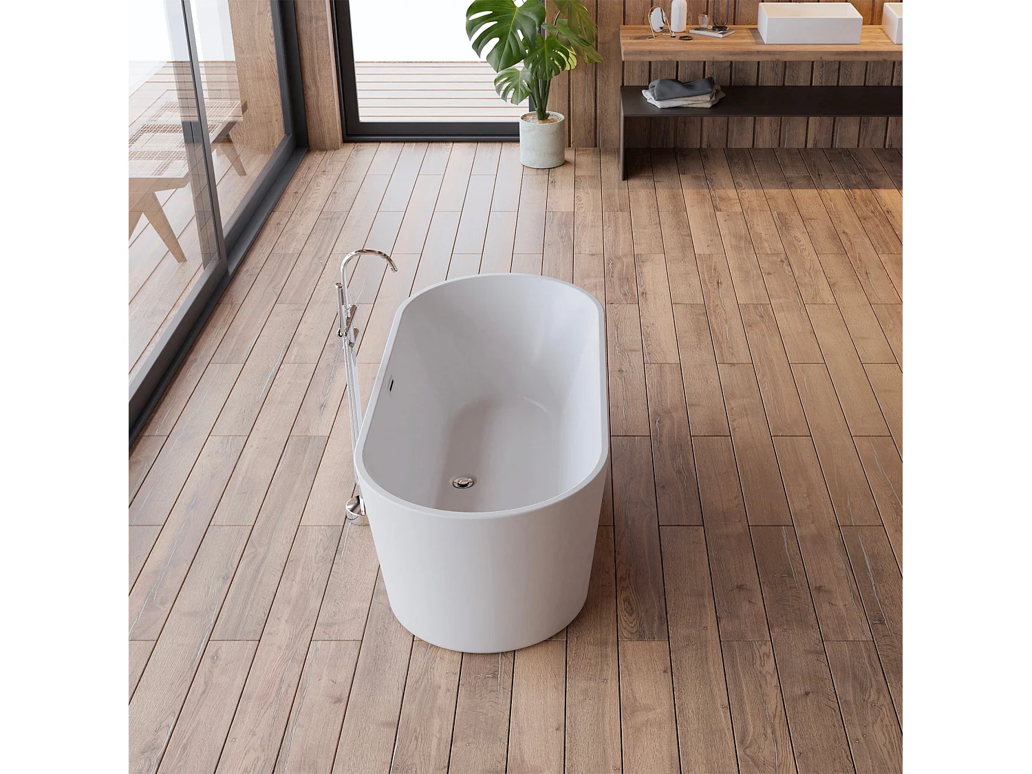 Baignoire Ilot Jade 170 blanche 170  x80  x58  cm, by SPALINA