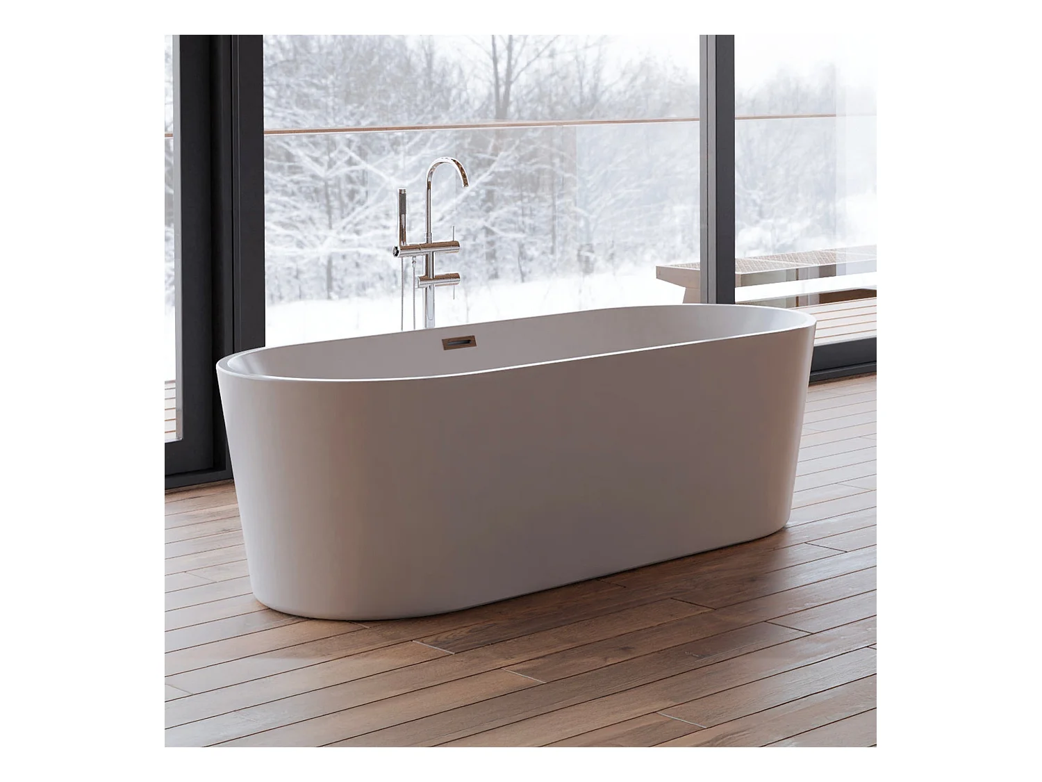 Baignoire Ilot Jade 170 blanche 170  x80  x58  cm, by SPALINA
