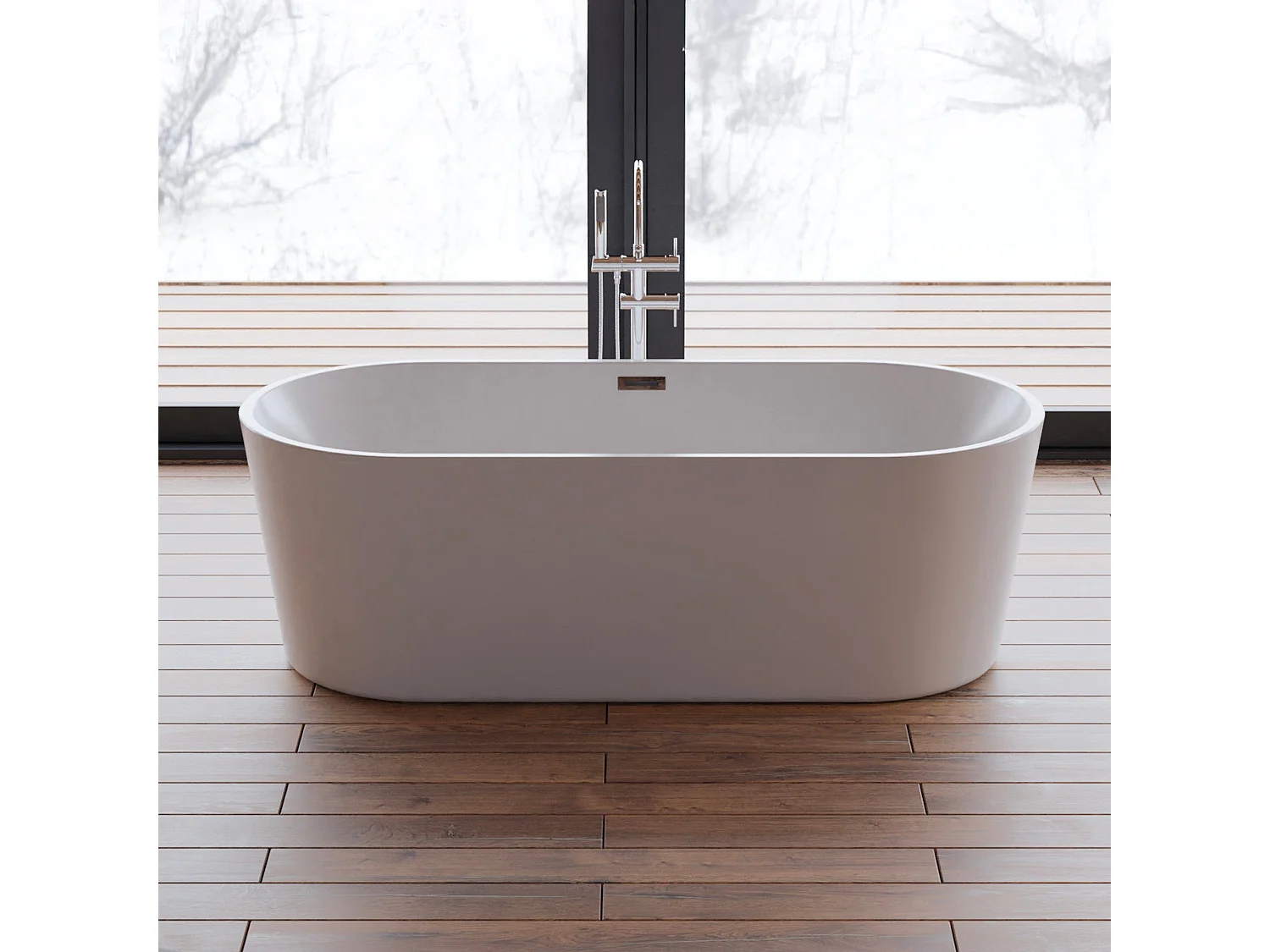 Baignoire Ilot Jade 170 blanche 170  x80  x58  cm, by SPALINA