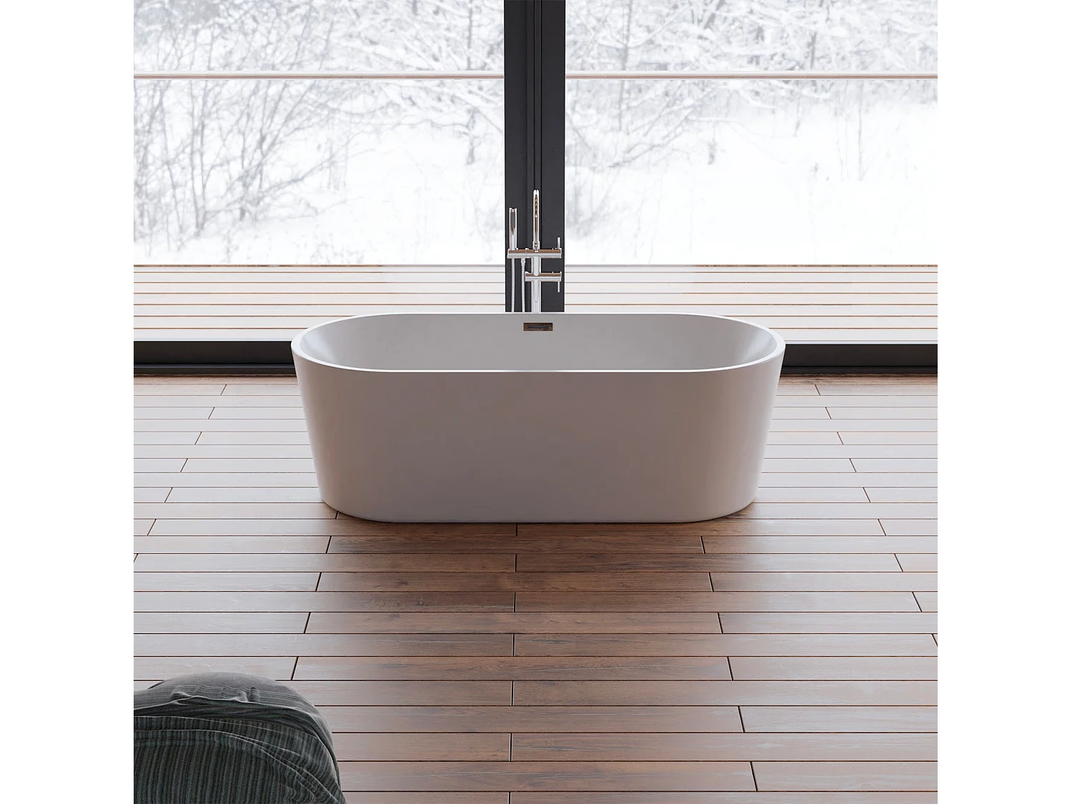 Baignoire Ilot Jade 170 blanche 170  x80  x58  cm, by SPALINA