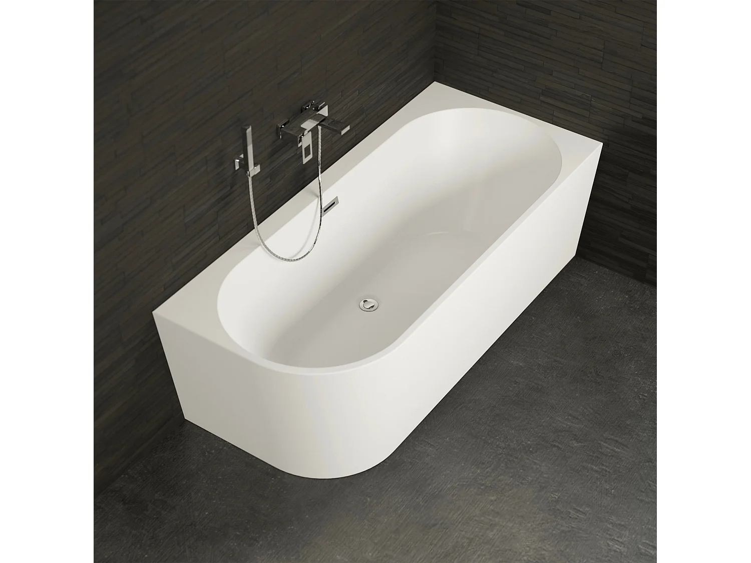 Baignoire Ilot Capri 180 droite blanche 180  x81  x58  cm, by SPALINA