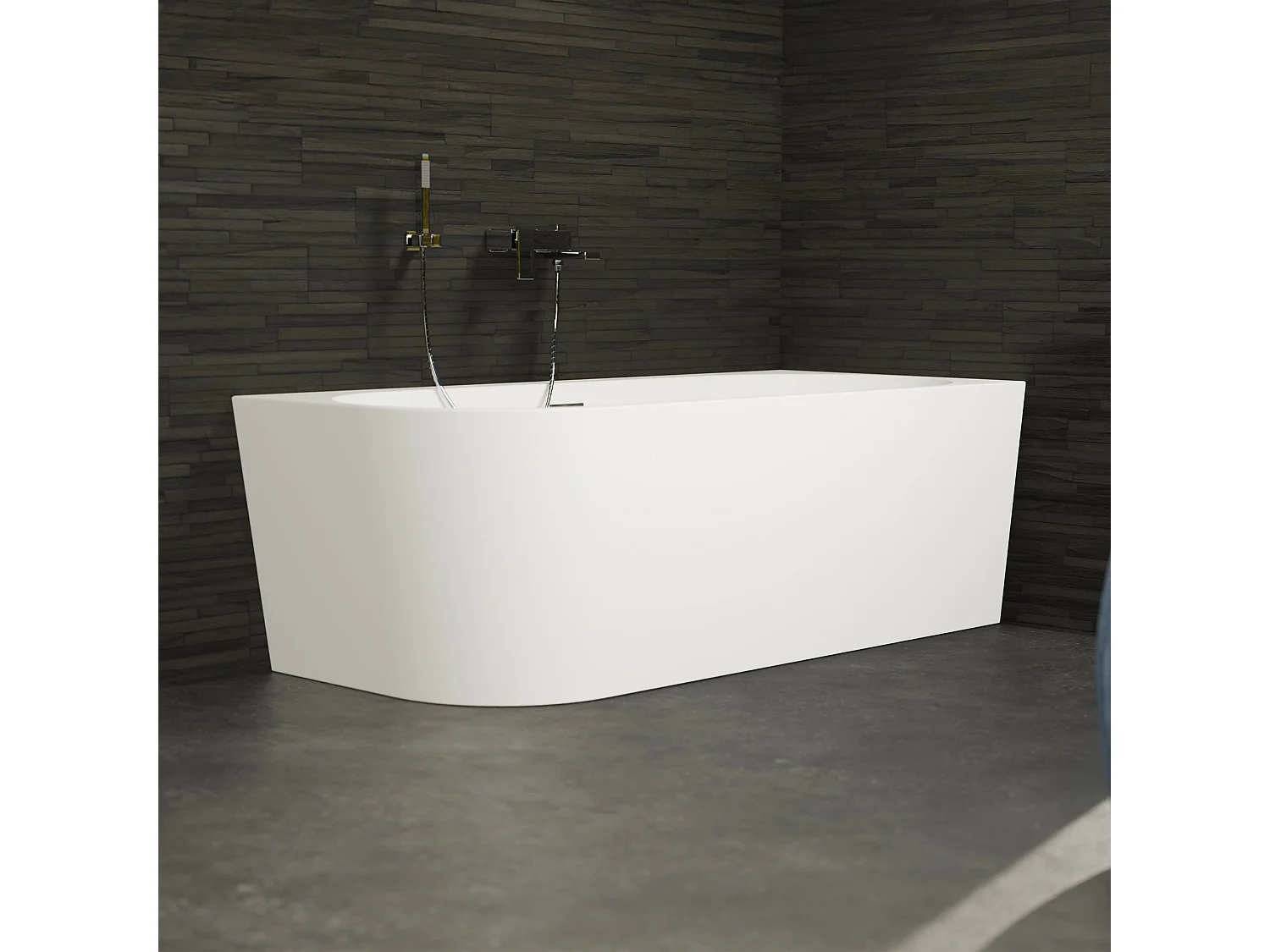 Baignoire Ilot Capri 180 droite blanche 180  x81  x58  cm, by SPALINA