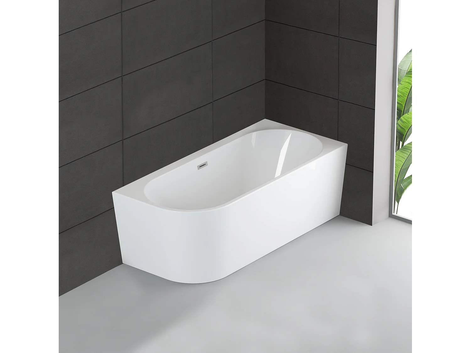 Baignoire Ilot Capri 180 droite blanche 180  x81  x58  cm, by SPALINA