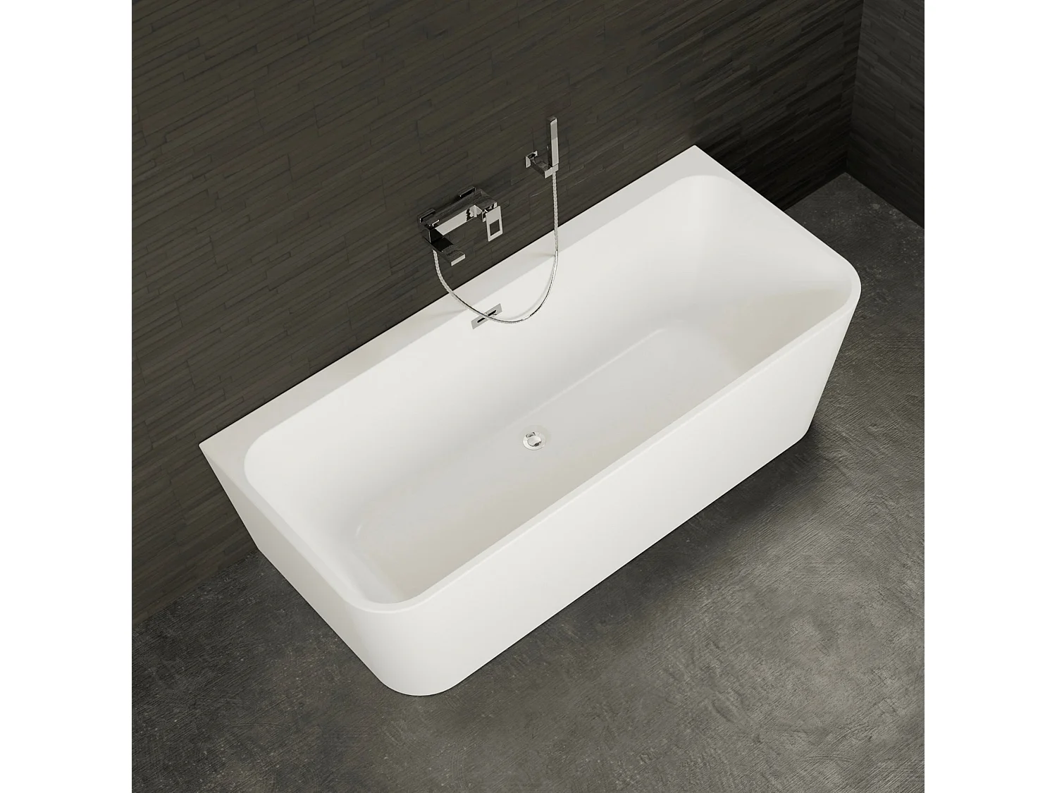 Baignoire Ilot Mint 160 blanche 160  x75  x57  cm, by SPALINA