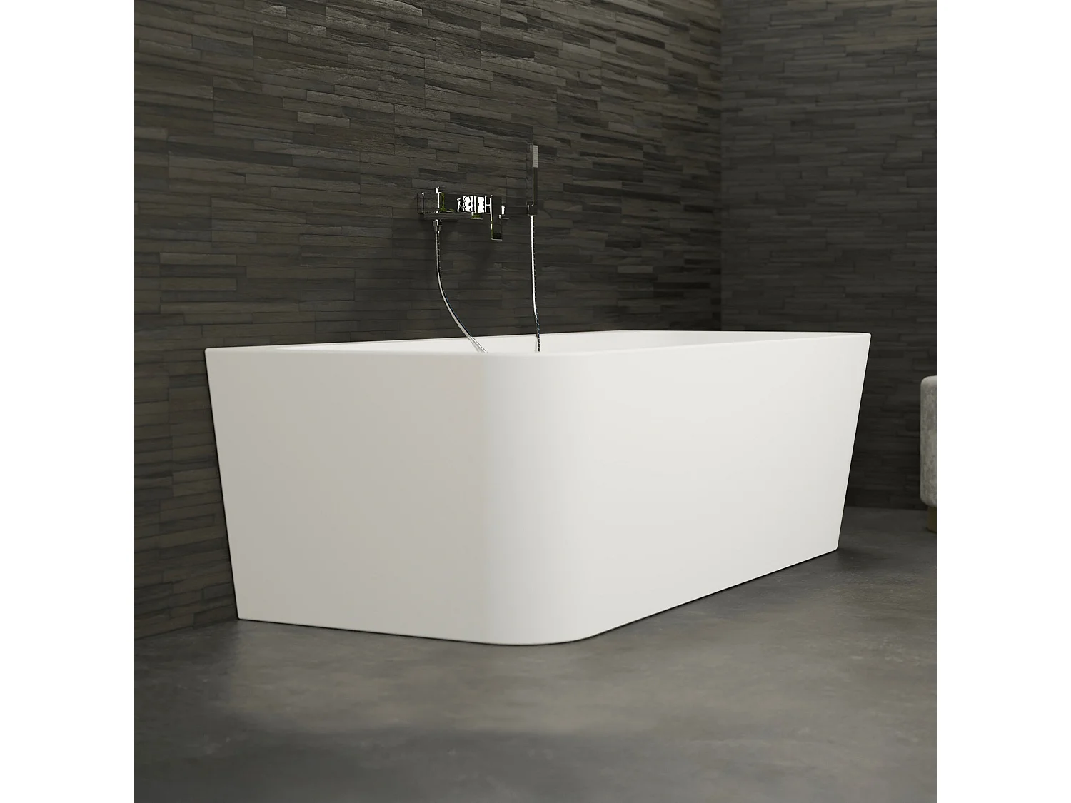 Baignoire Ilot Mint 160 blanche 160  x75  x57  cm, by SPALINA
