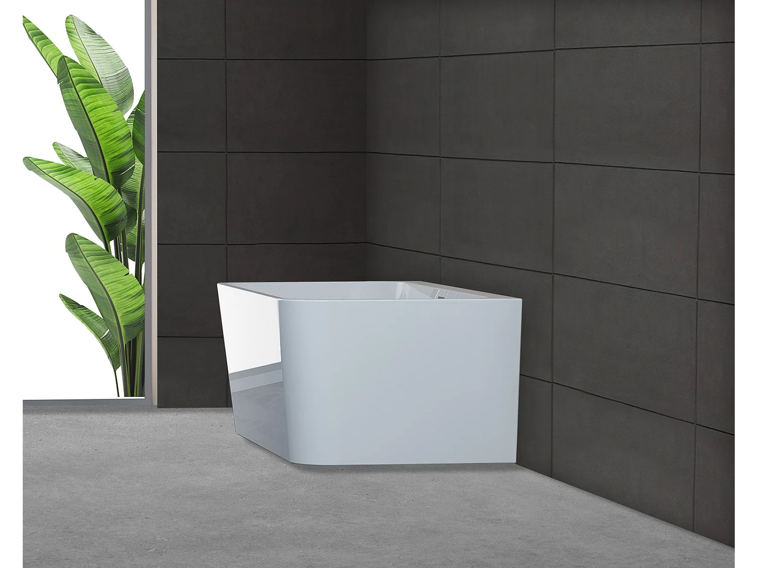 Baignoire Ilot Mint 160 blanche 160  x75  x57  cm, by SPALINA
