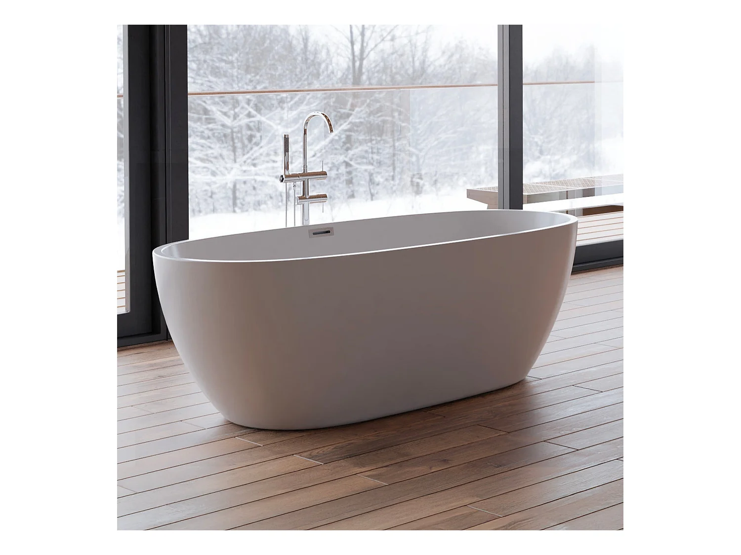 Baignoire Ilot Samba 170 blanche 170  x79  x58  cm, by SPALINA