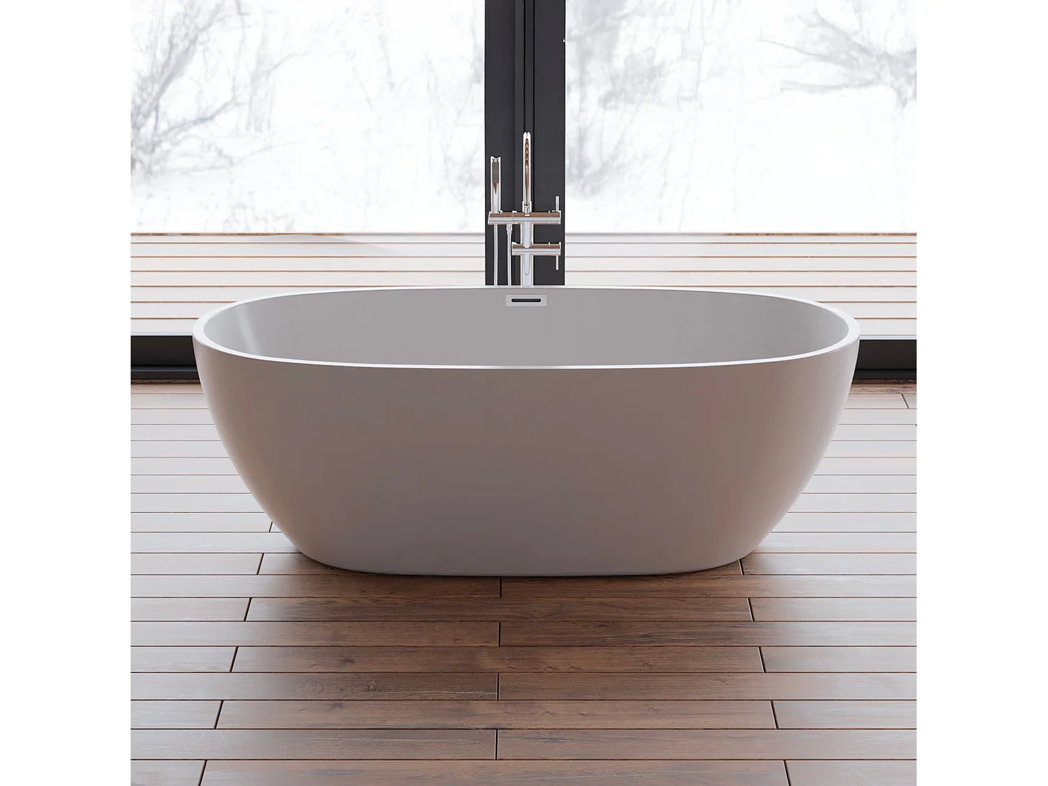 Baignoire Ilot Samba 170 blanche 170 x79 x58 cm, by SPALINA