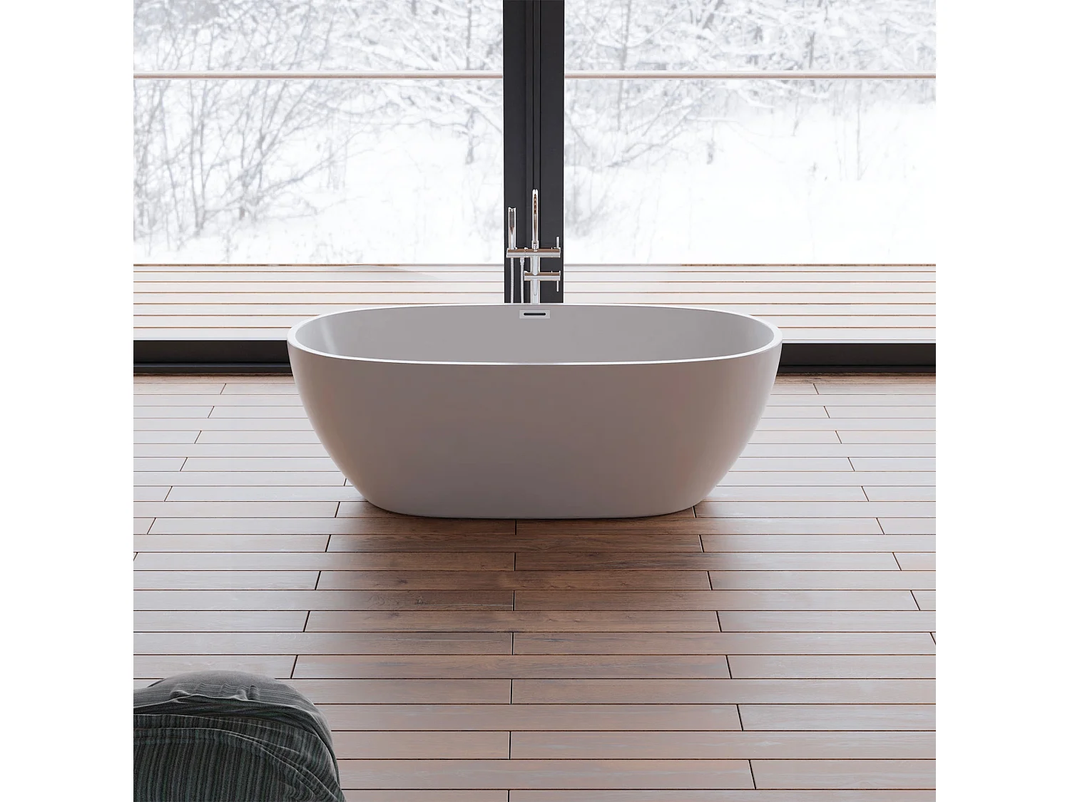 Baignoire Ilot Samba 170 blanche 170 x79 x58 cm, by SPALINA