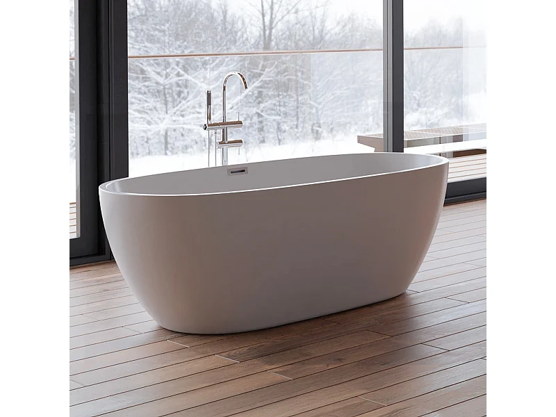 Baignoire Ilot Samba 170 blanche 170  x79  x58  cm, by SPALINA