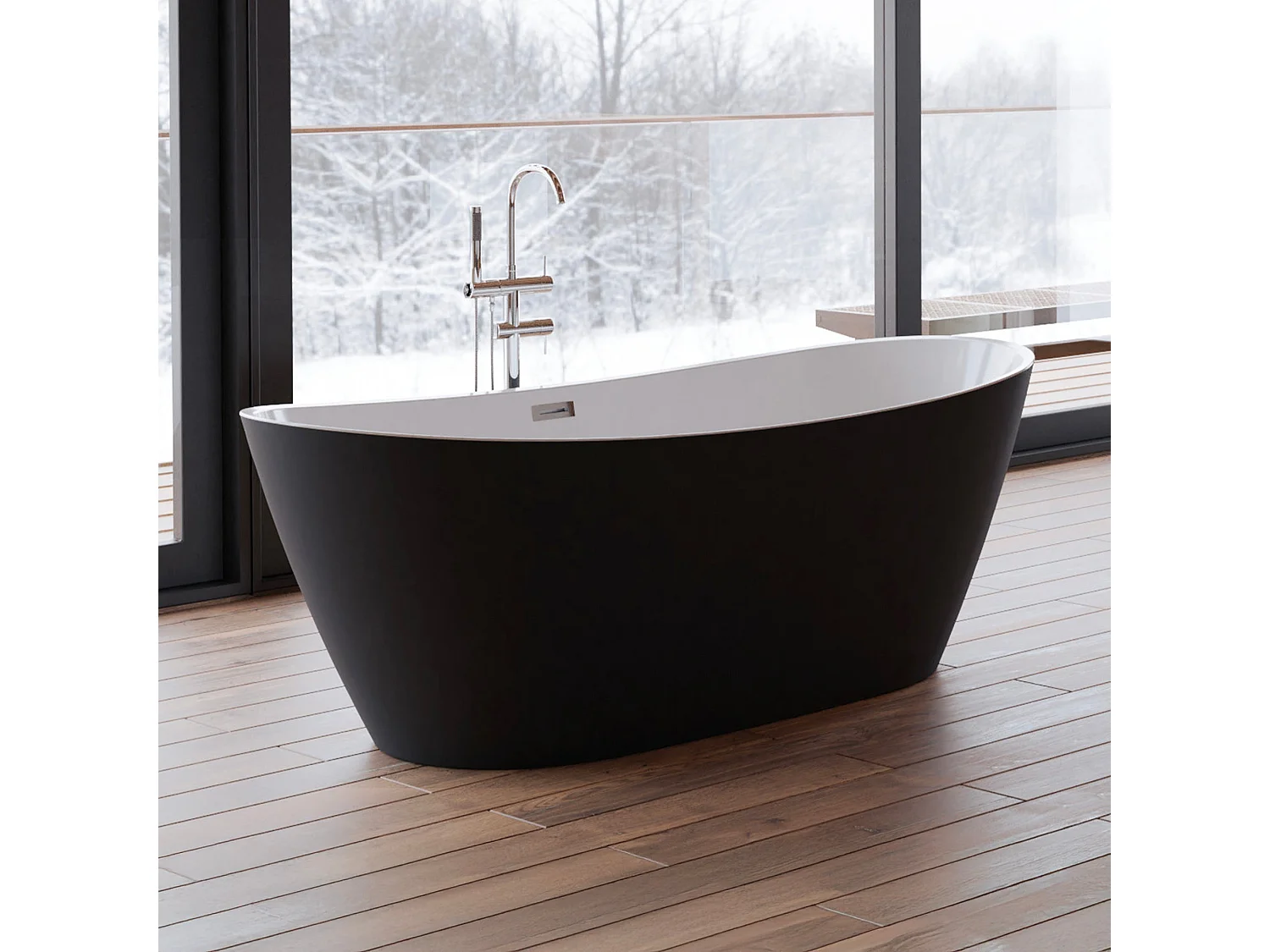 Baignoire Ilot Venecia 170 noire 170  x80  x57  cm, by SPALINA