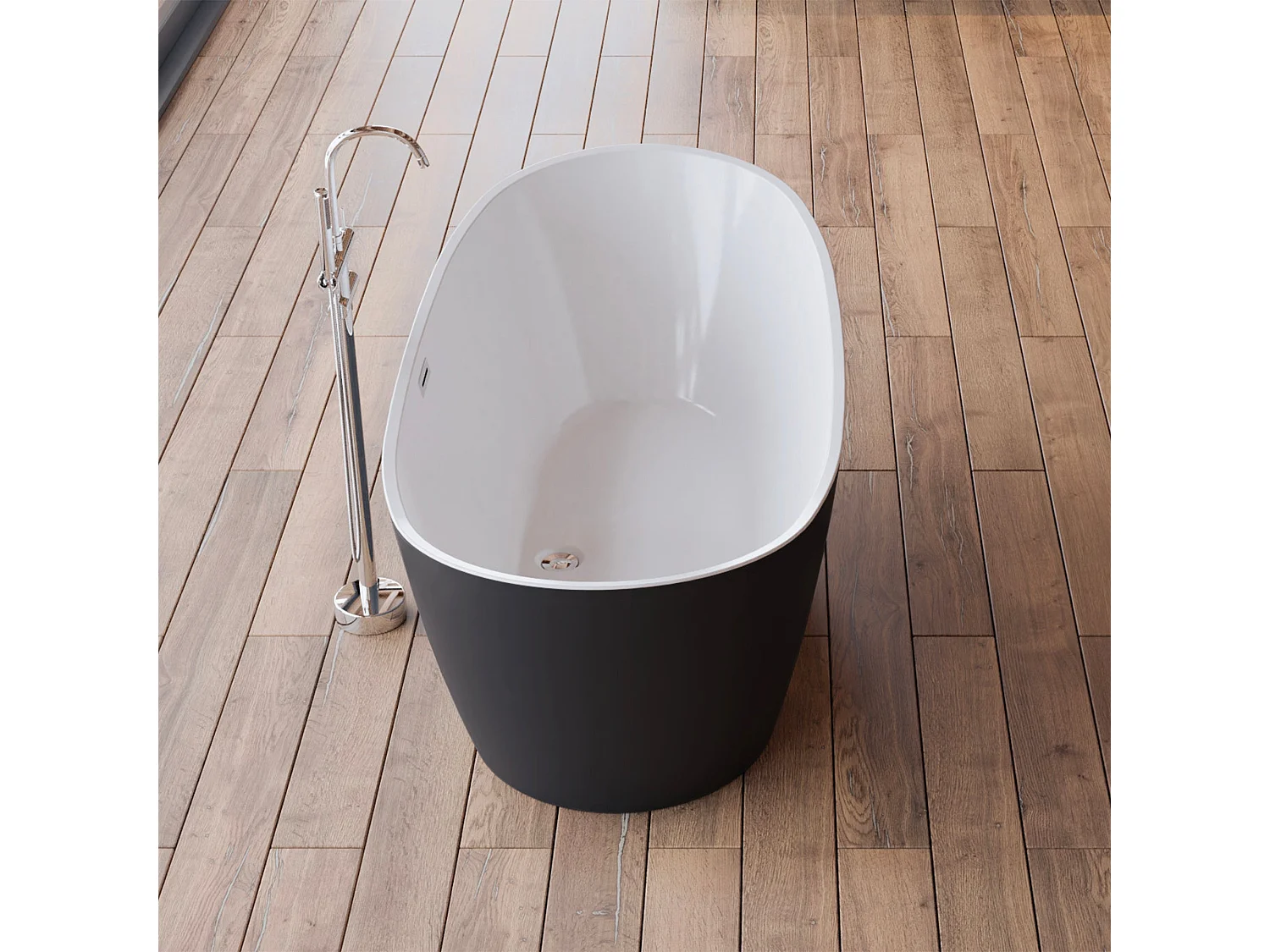 Baignoire Ilot Venecia 170 noire 170  x80  x57  cm, by SPALINA