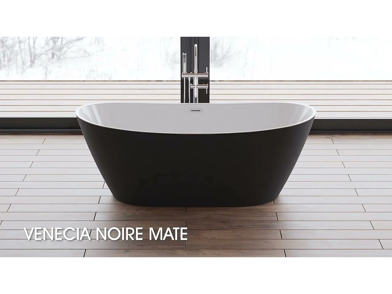 Baignoire Ilot Venecia 170 noire 170  x80  x57  cm, by SPALINA