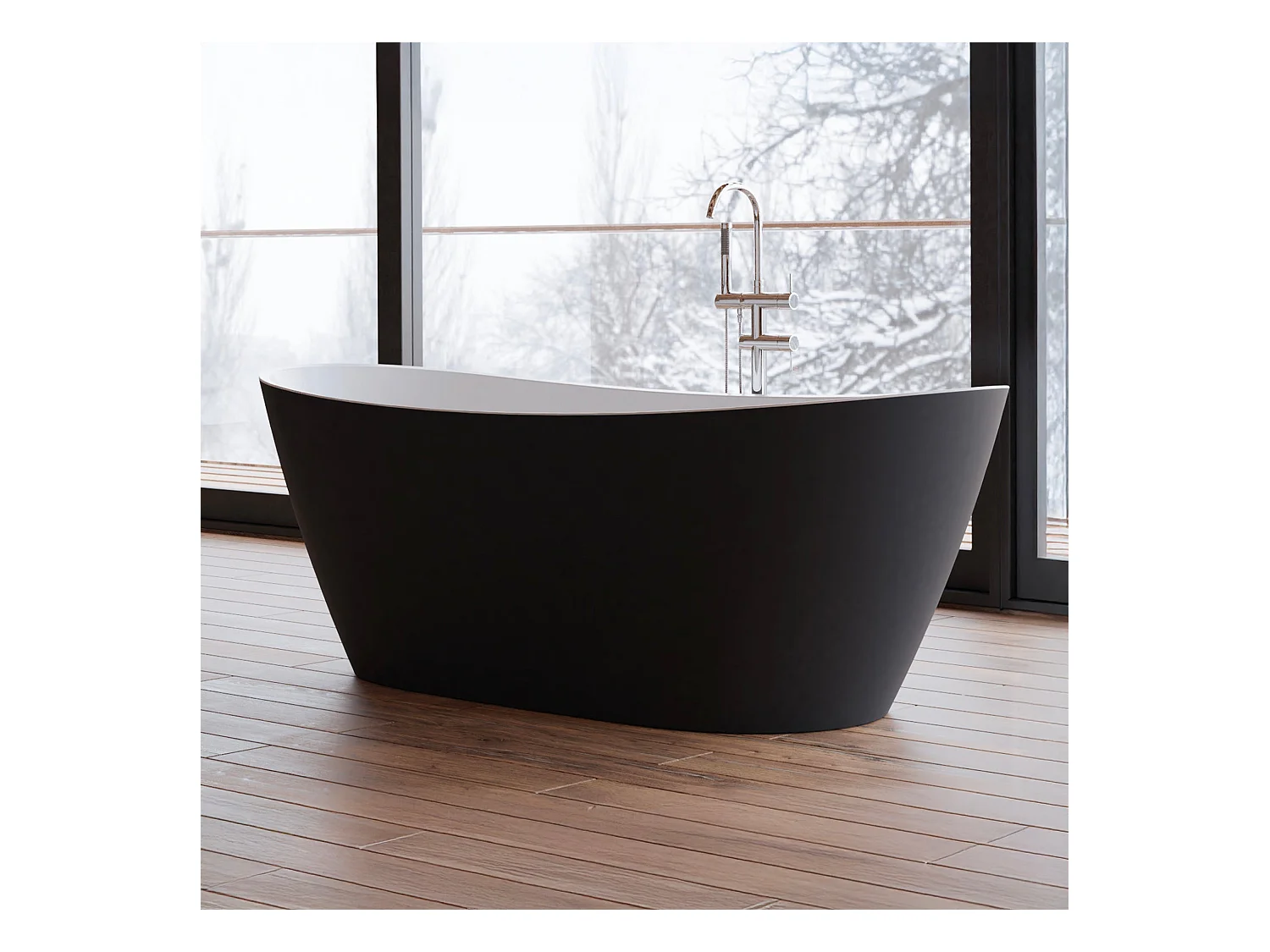 Baignoire Ilot Venecia 170 noire 170  x80  x57  cm, by SPALINA