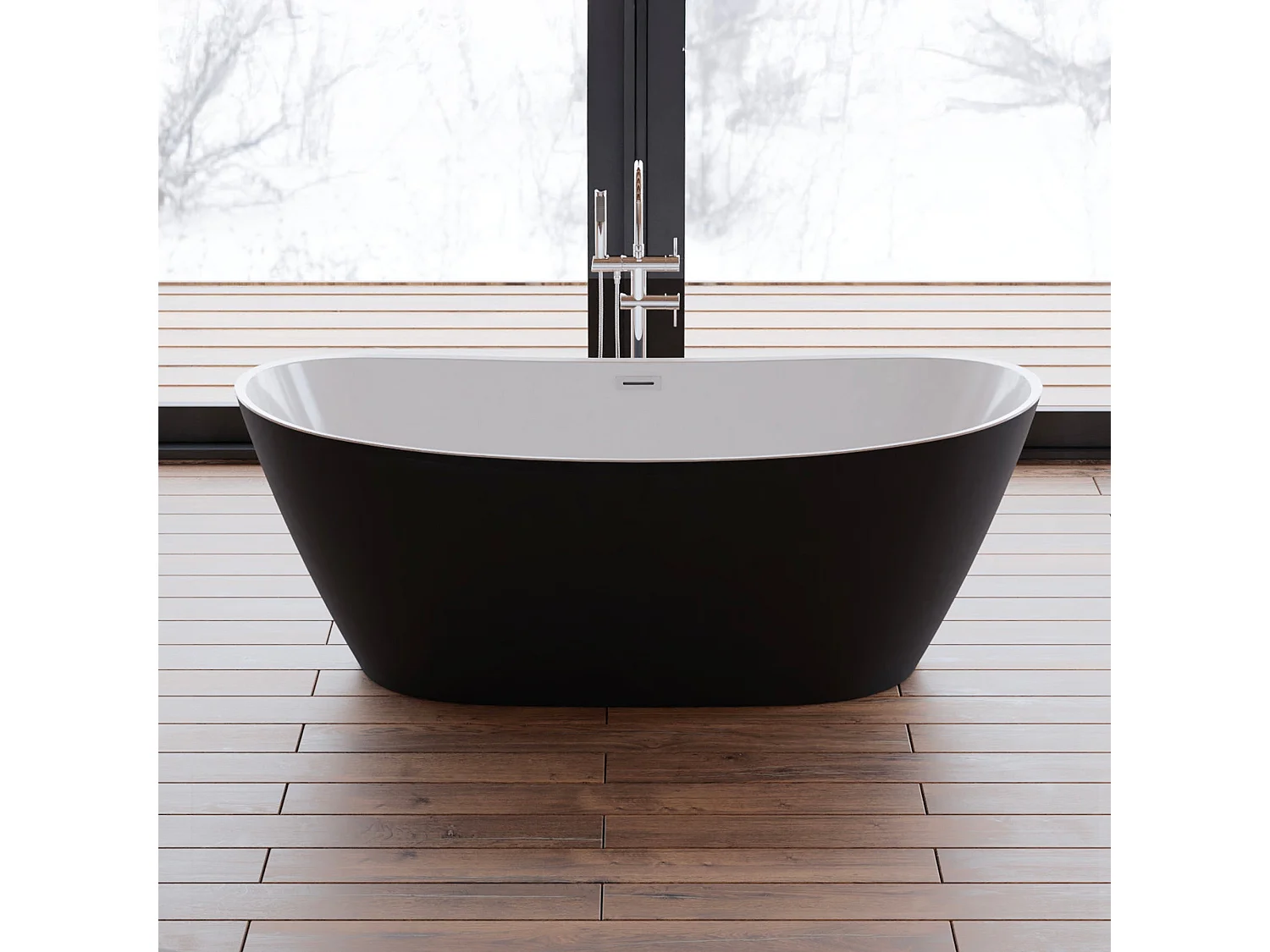 Baignoire Ilot Venecia 170 noire 170  x80  x57  cm, by SPALINA