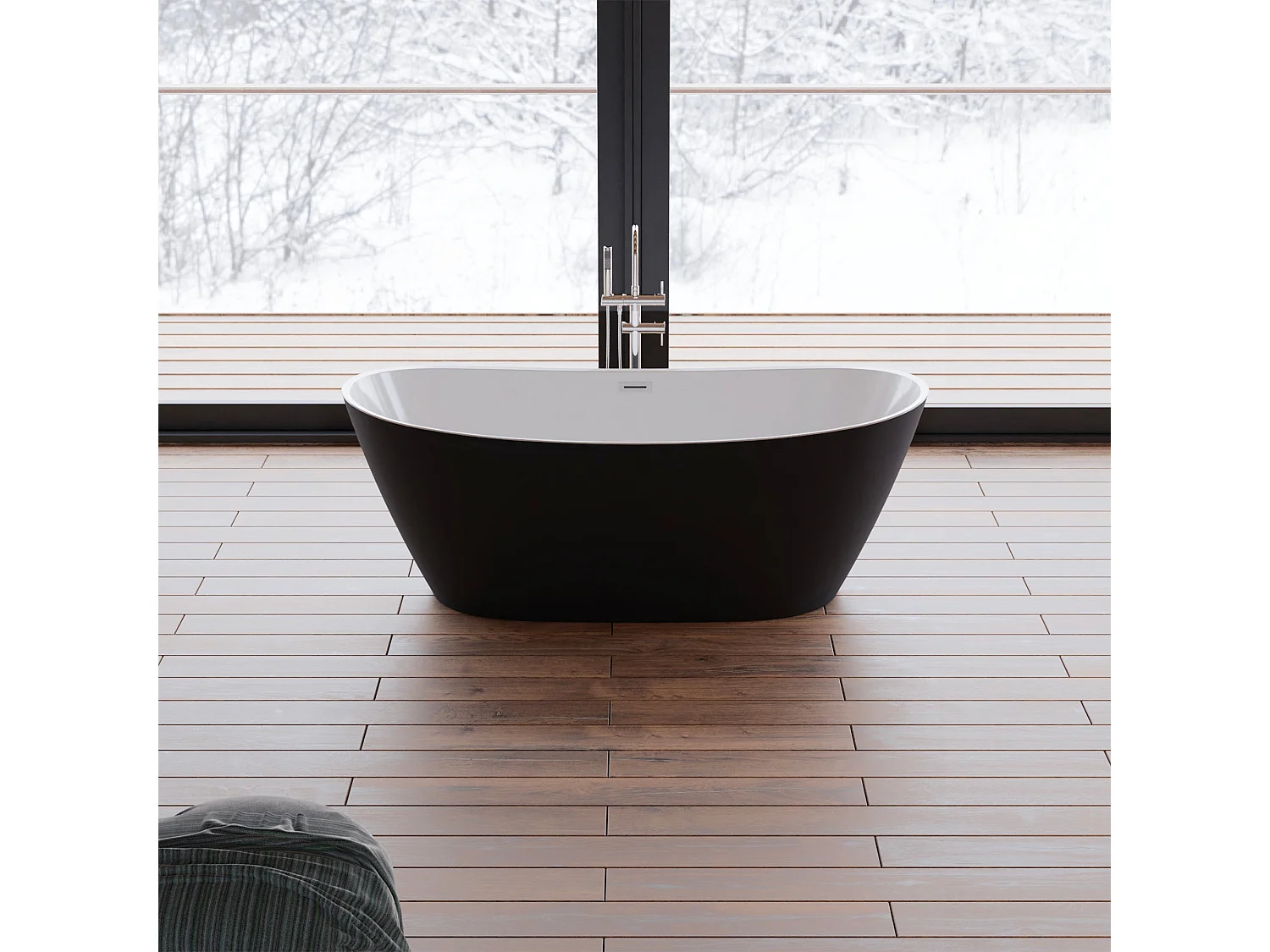 Baignoire Ilot Venecia 170 noire 170  x80  x57  cm, by SPALINA