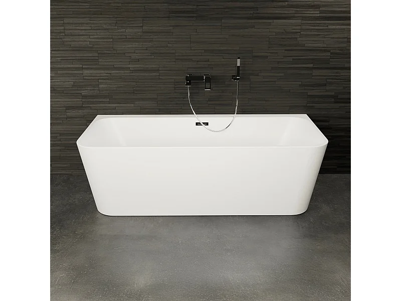 Baignoire Ilot Mint 180 blanche 180  x81  x57  cm, by SPALINA