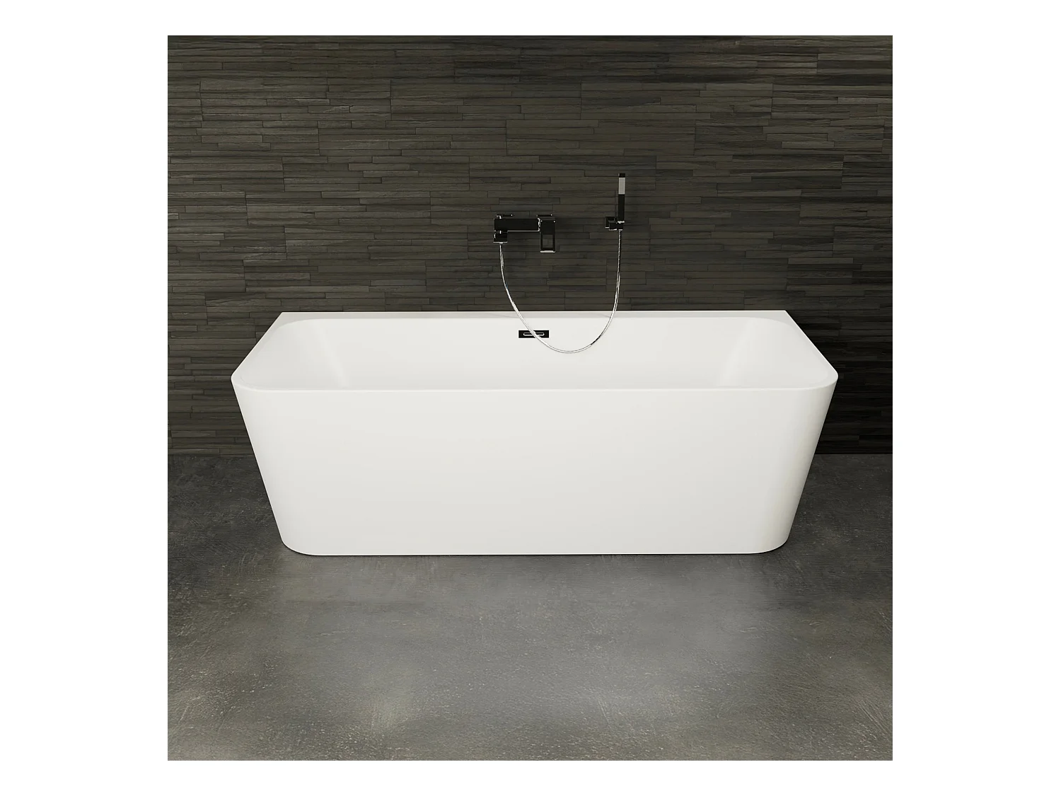 Baignoire Ilot Mint 180 blanche 180  x81  x57  cm, by SPALINA