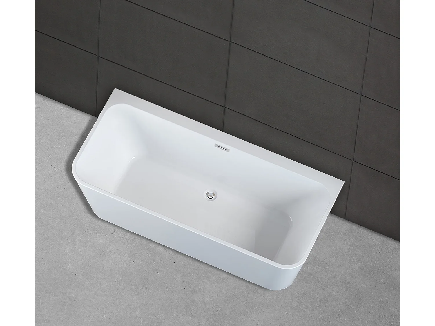 Baignoire Ilot Mint 180 blanche 180  x81  x57  cm, by SPALINA