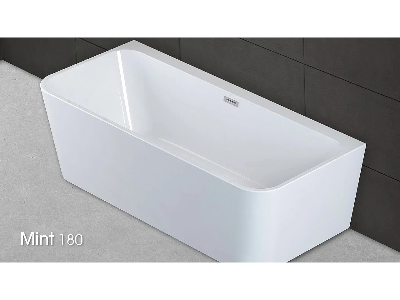 Baignoire Ilot Mint 180 blanche 180  x81  x57  cm, by SPALINA