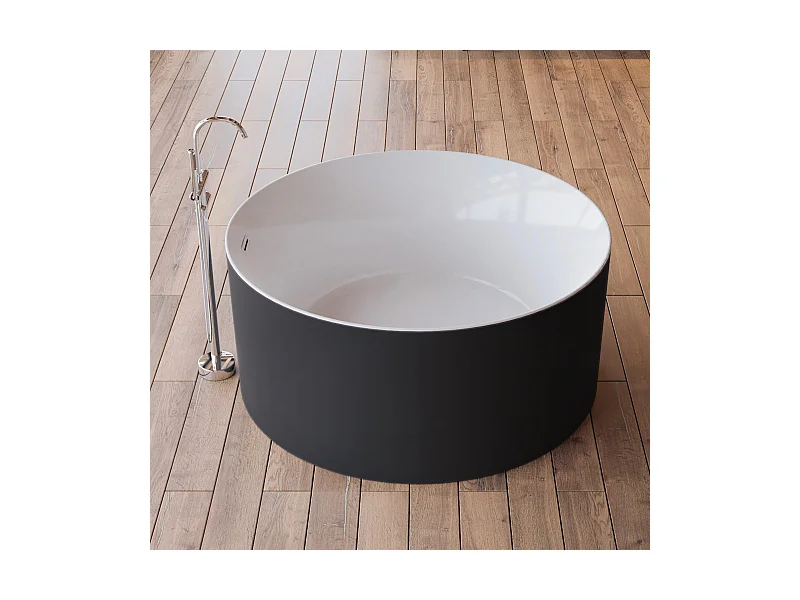 Baignoire Ilot Loom 2.0 130 noire 130  x130  x58  cm, by SPALINA