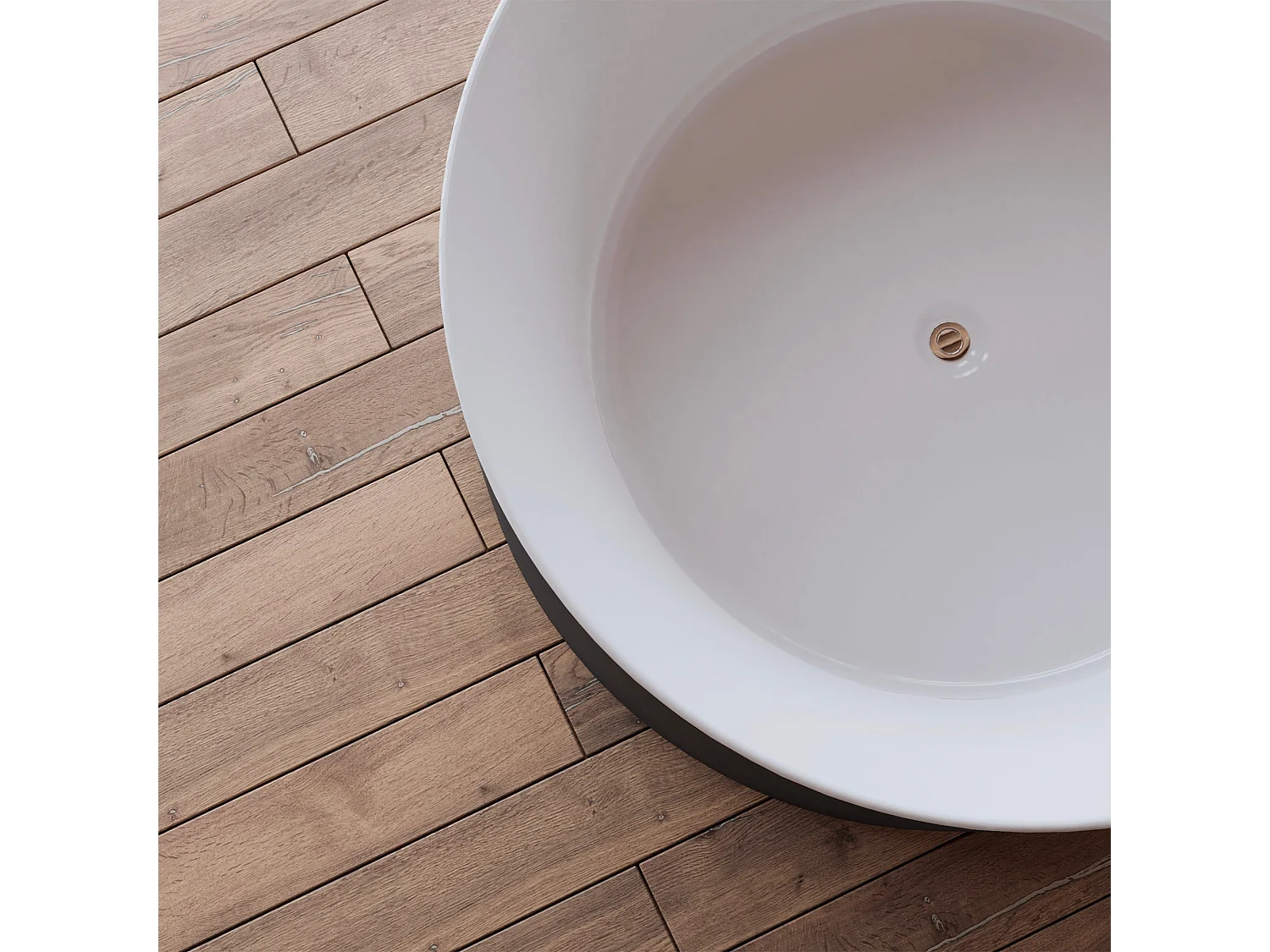 Baignoire Ilot Loom 2.0 130 noire 130  x130  x58  cm, by SPALINA