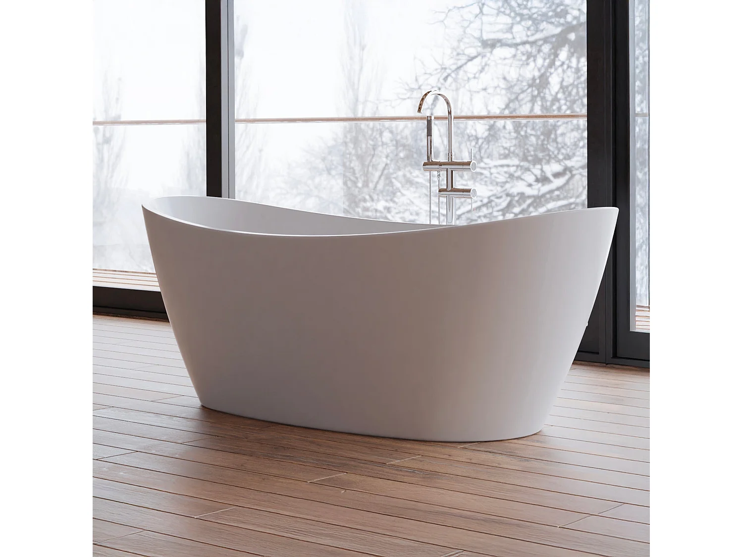 Baignoire Ilot Neroon 2.0 170 blanche 170  x80  x60  cm, by SPALINA